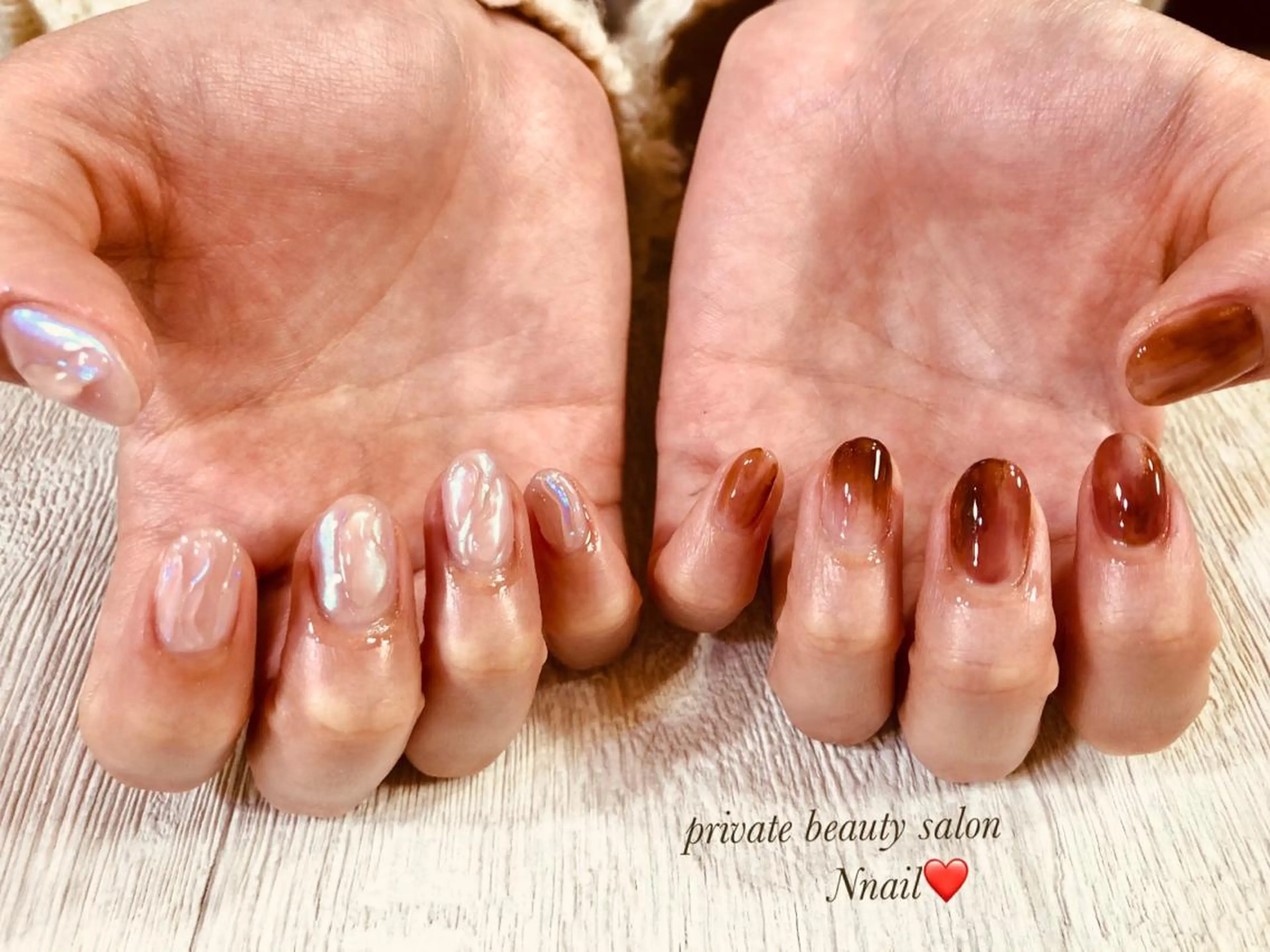 ネイル アートネイル 氷ネイル・うるうるネイル 持ち込み ニュアンスネイル ぷっくりネイル 🌿Nnail🌿 プライベートサロンのネイルデザイン