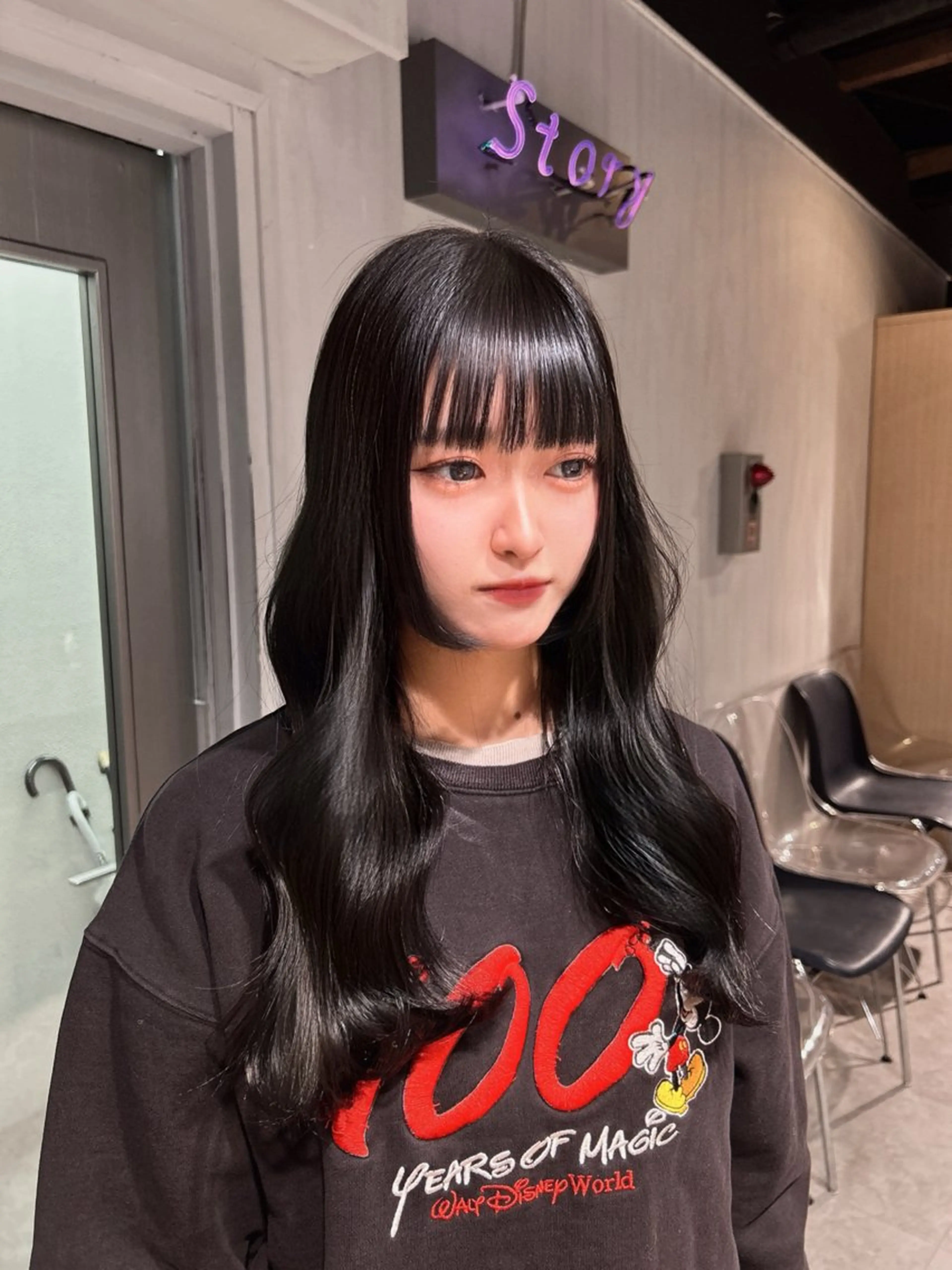 ロング 韓国風カラー 姫カット 韓国風ヘア レイヤーカット ワンホンレイヤー MEI🎀垢抜けカラ ー🎀韓国styleのヘアスタイル