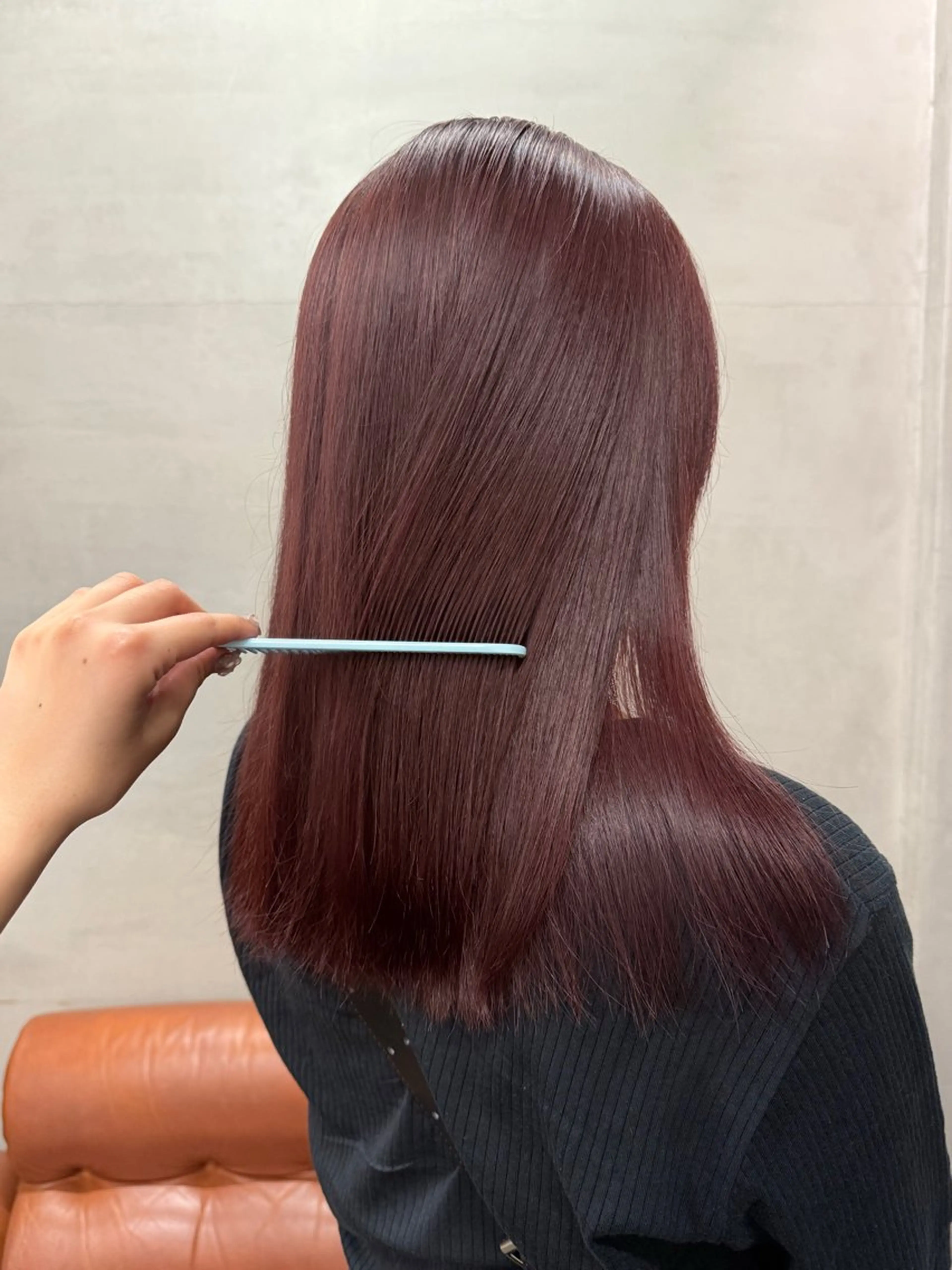 セミロング 縮毛矯正 トリートメント コノカ/暖色カラー/ 透明感カラーのヘアスタイル