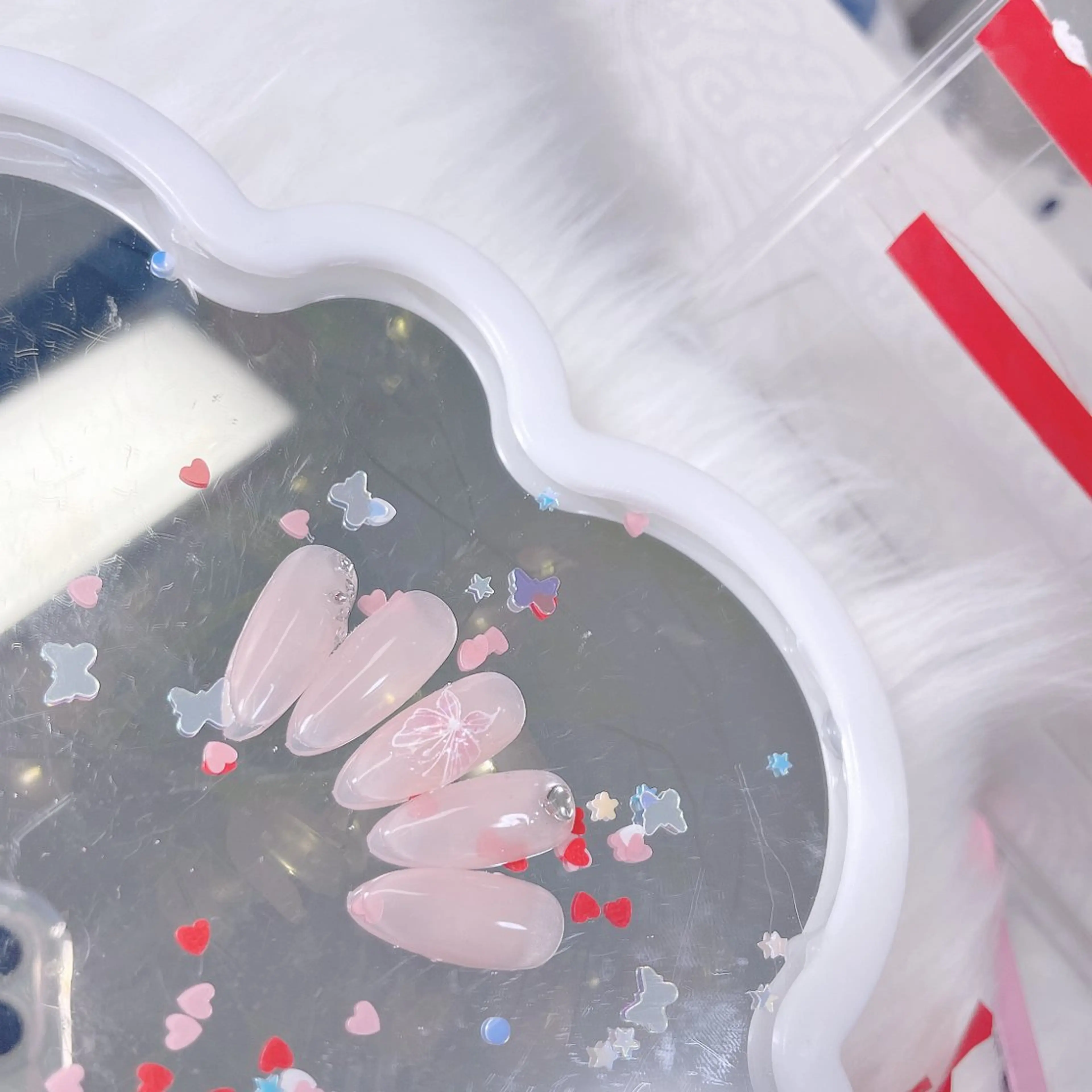 ネイル 成人式 ジェルネイル ロングネイル マグネットネイル 大理石ネイル(マーブル) ハンドネイル MoMoA Nail ネイル長さ出し専門店のネイルデザイン