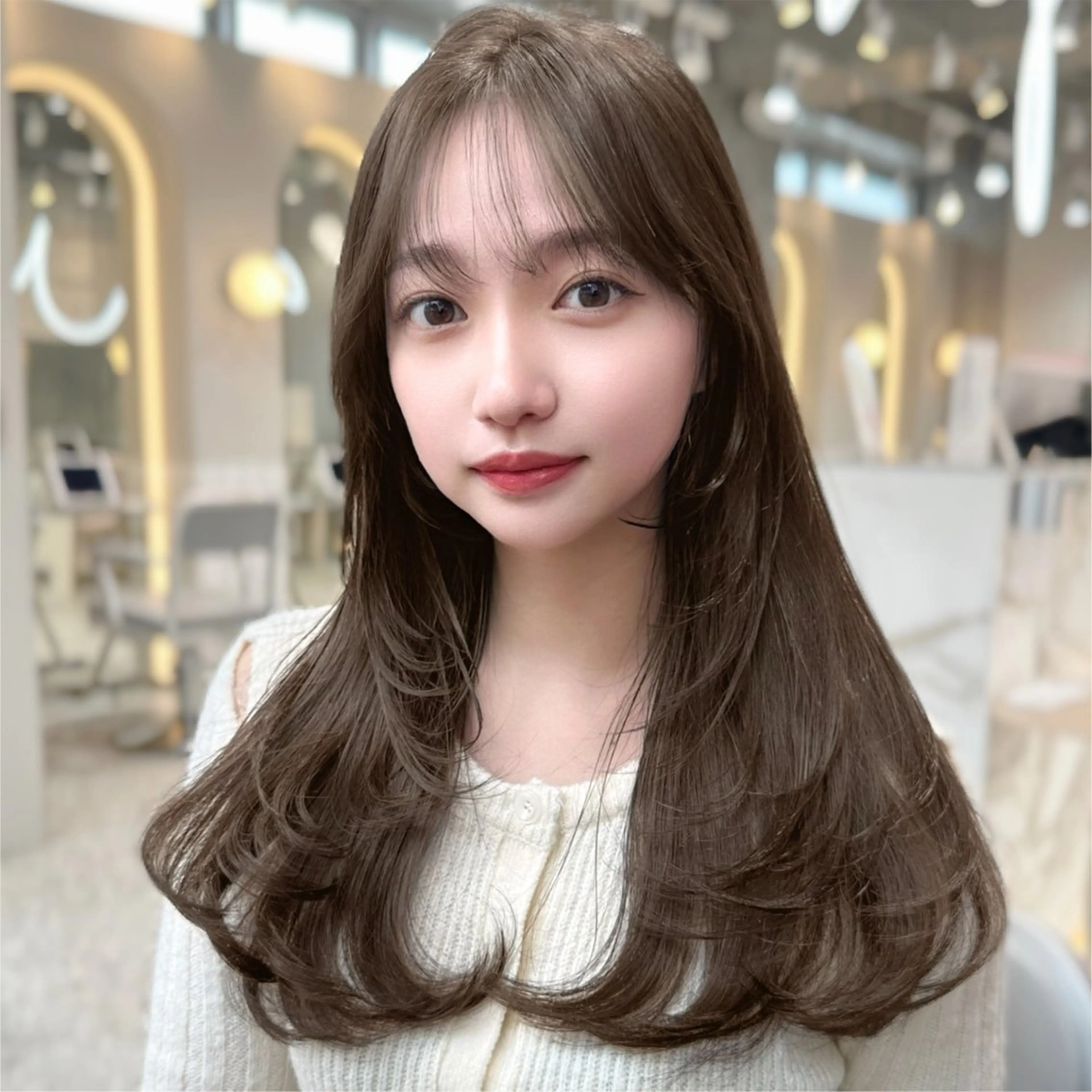 セミロング 新宿/韓国風レイヤー 髪質改善/渋谷直樹のヘアスタイル