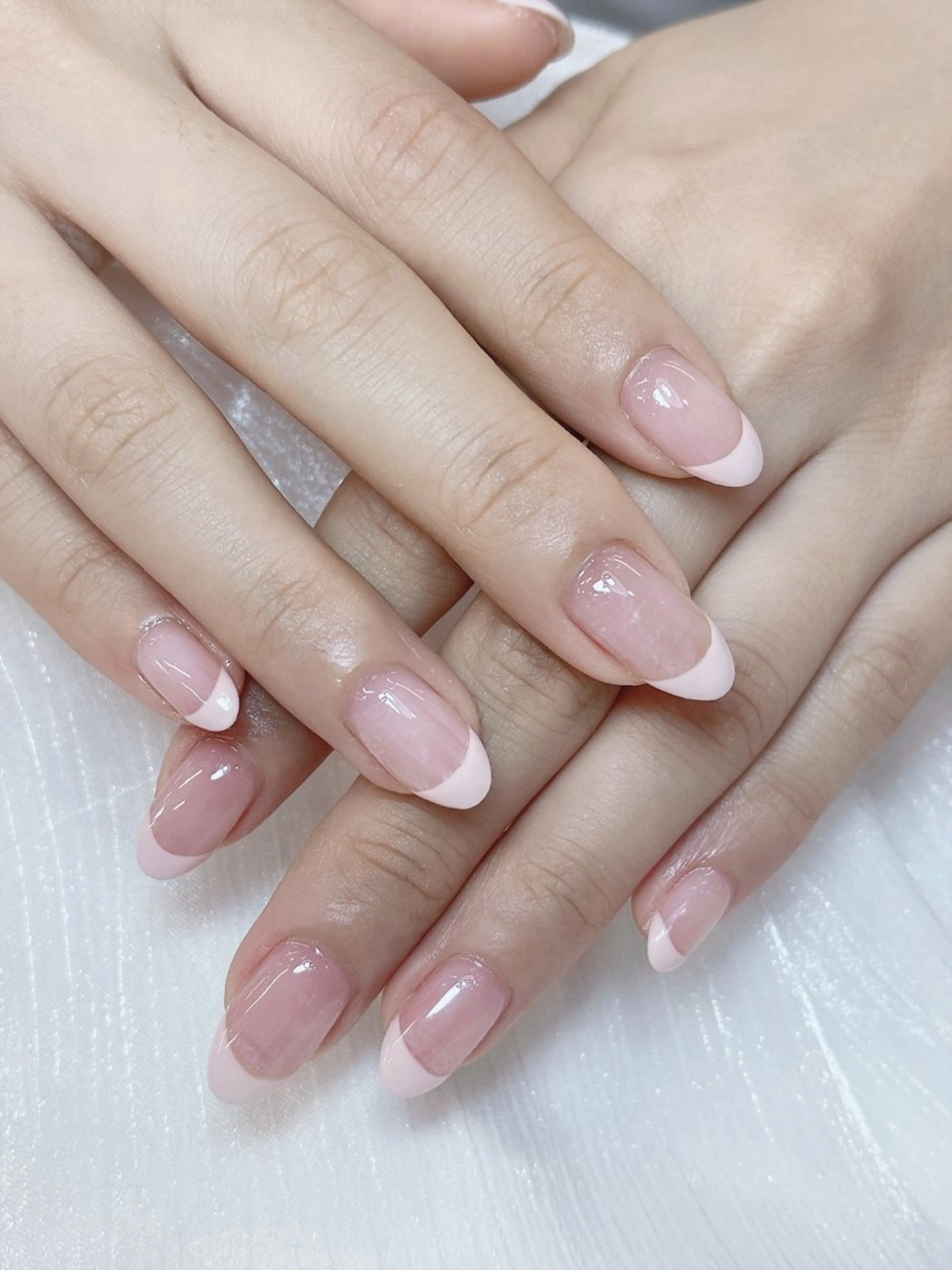 ネイル チークネイル 成人式 フレンチネイル グラデーション 氷ネイル・うるうるネイル ハンドネイル DUO   MI nail salonのネイルデザイン