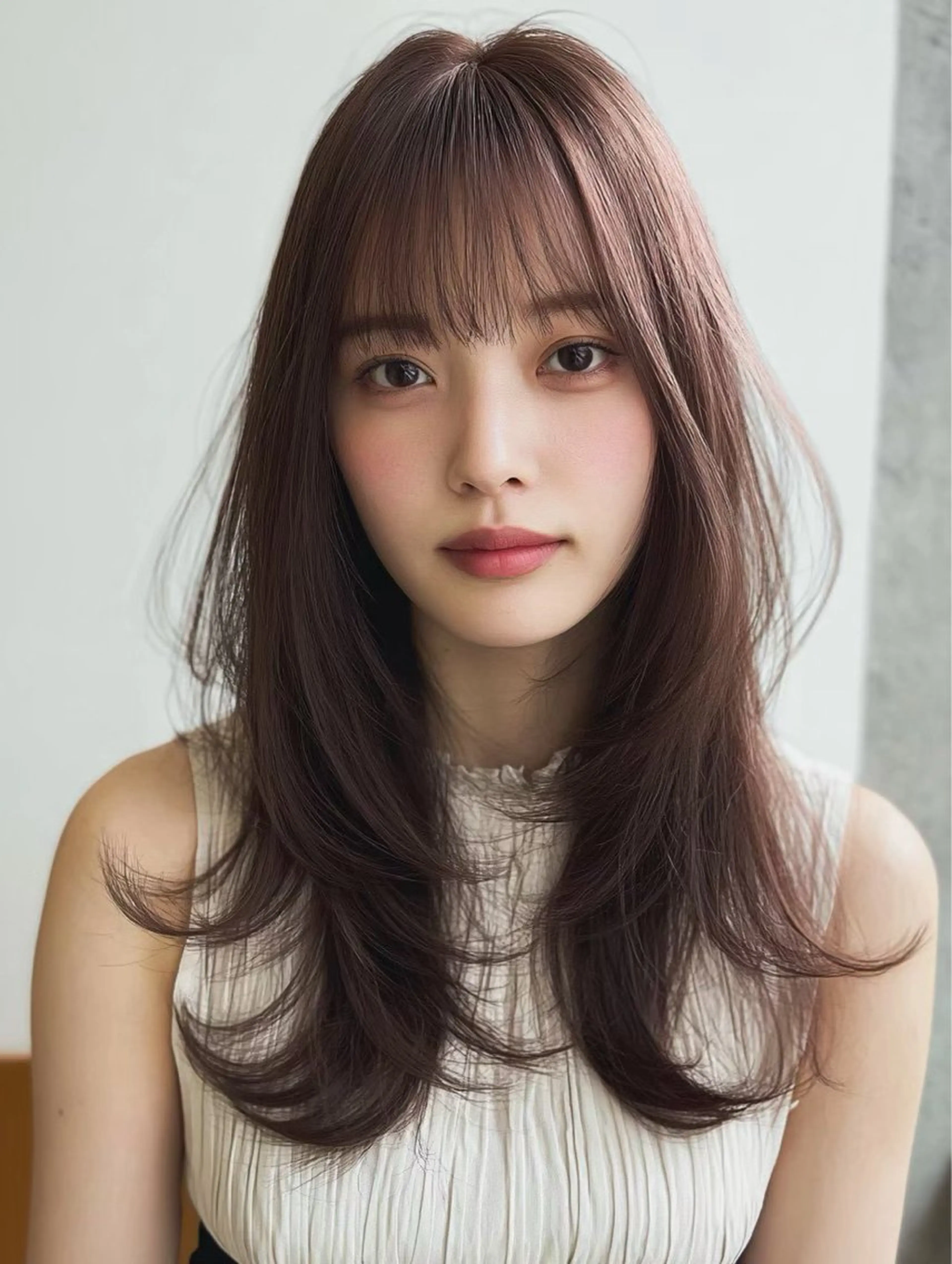 ロング カラー ブリーチ ブラウンカラー イルミナカラー ブリーチなしカラー ピンクカラー カット ヘアカラー トリートメント 🌈髪質改善💕 縮毛矯正✨青木まで✨のヘアスタイル