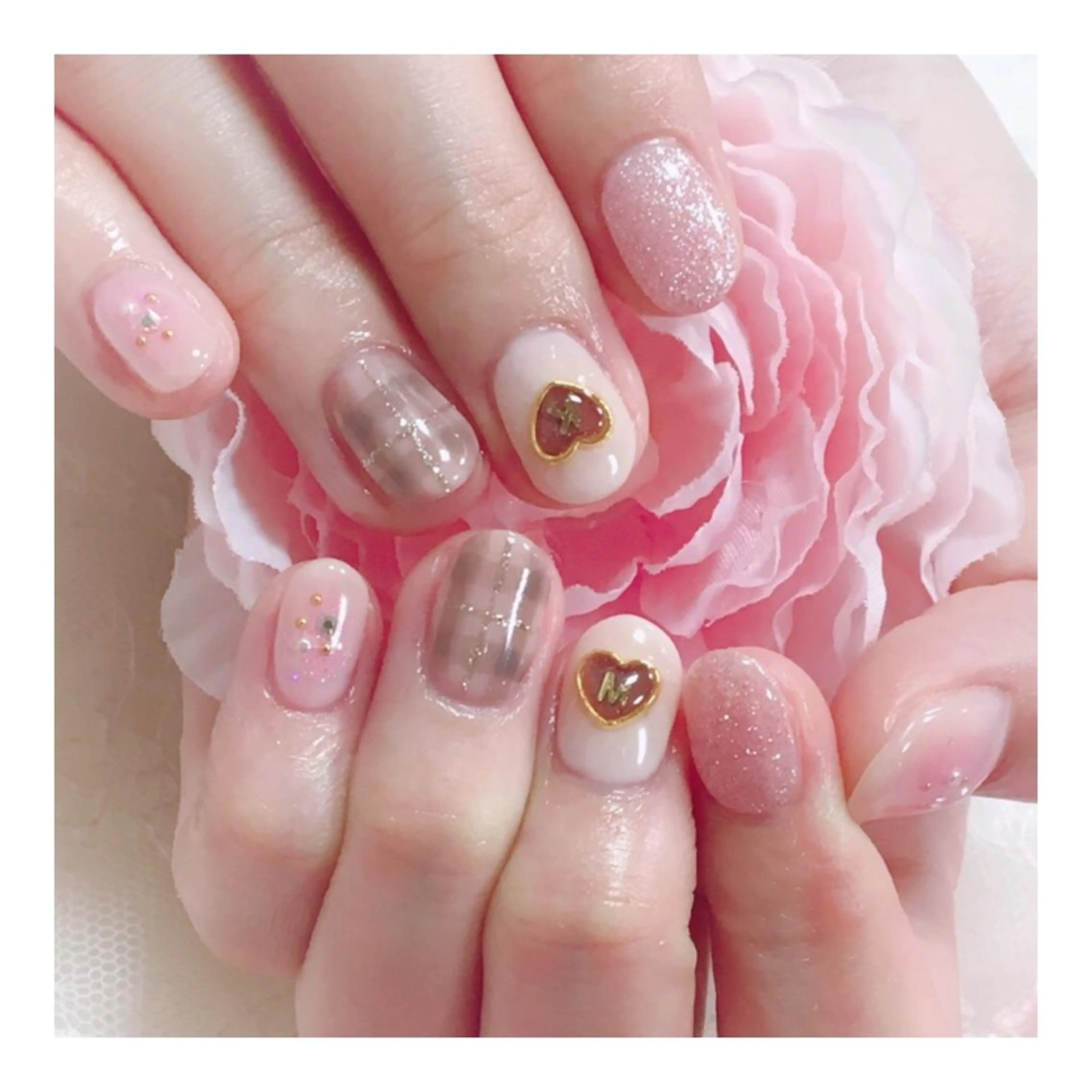 ネイル ハート バレンタイン Franc2 nail所属・玉造、森ノ宮 fran2 nailのネイルデザイン