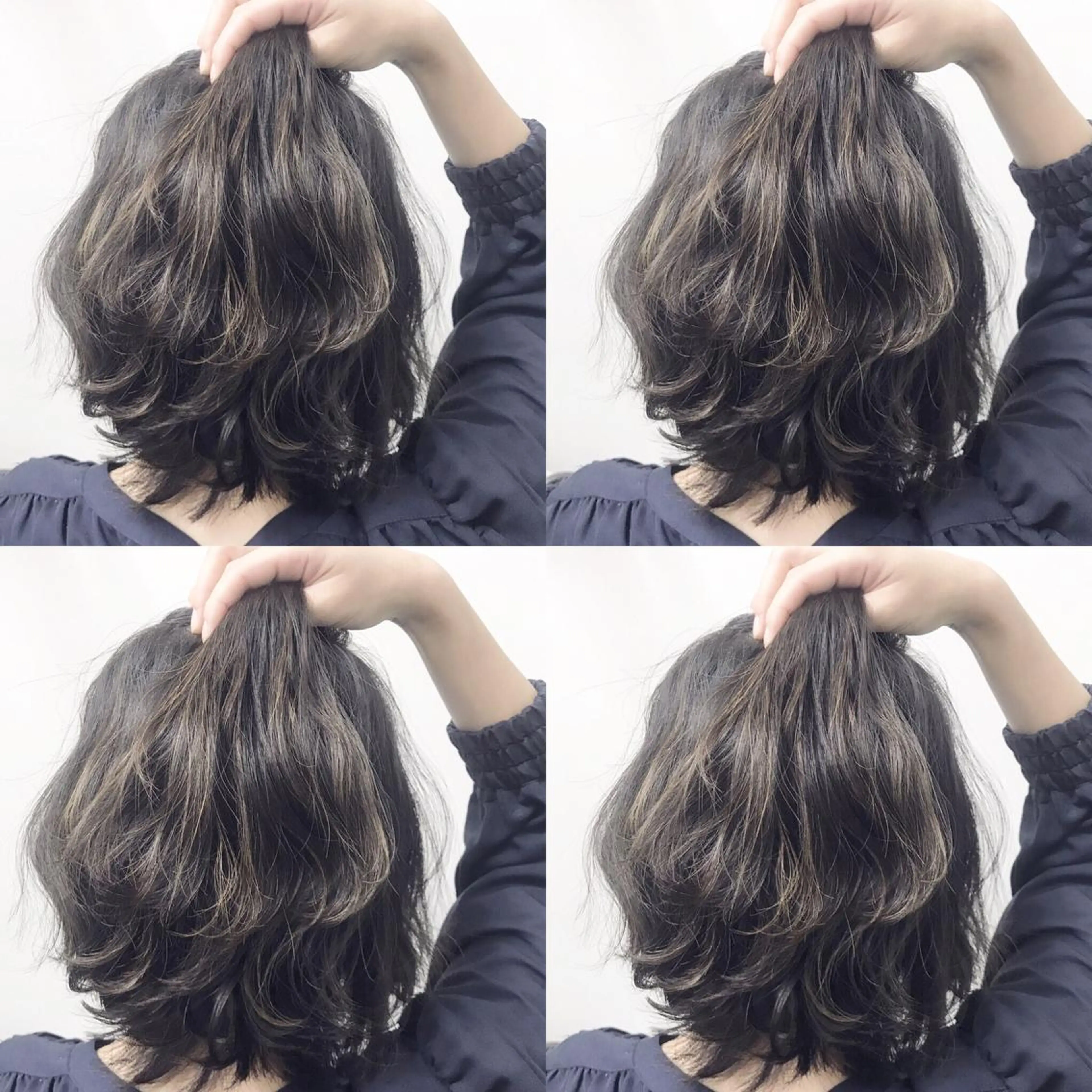 ミディアム カラー ヘアアレンジ グレージュ ハイライトカラー ハイライト 🫧柔色/トレンド カラー/川辺晴加のヘアスタイル