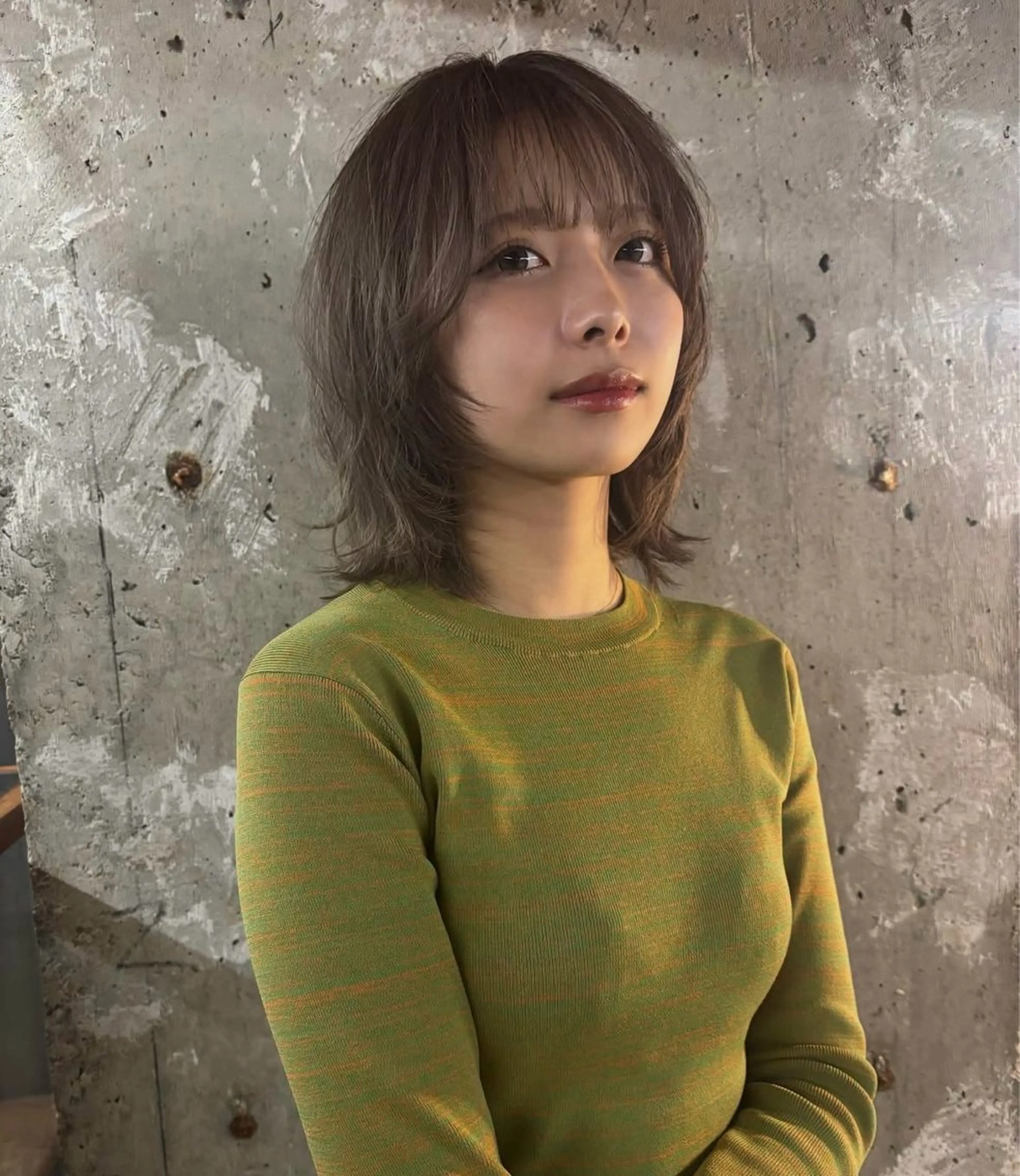 ミディアム ボブ 顔周りカット レイヤーカット ウルフカット ウルフボブ gattaca nikeのヘアスタイル