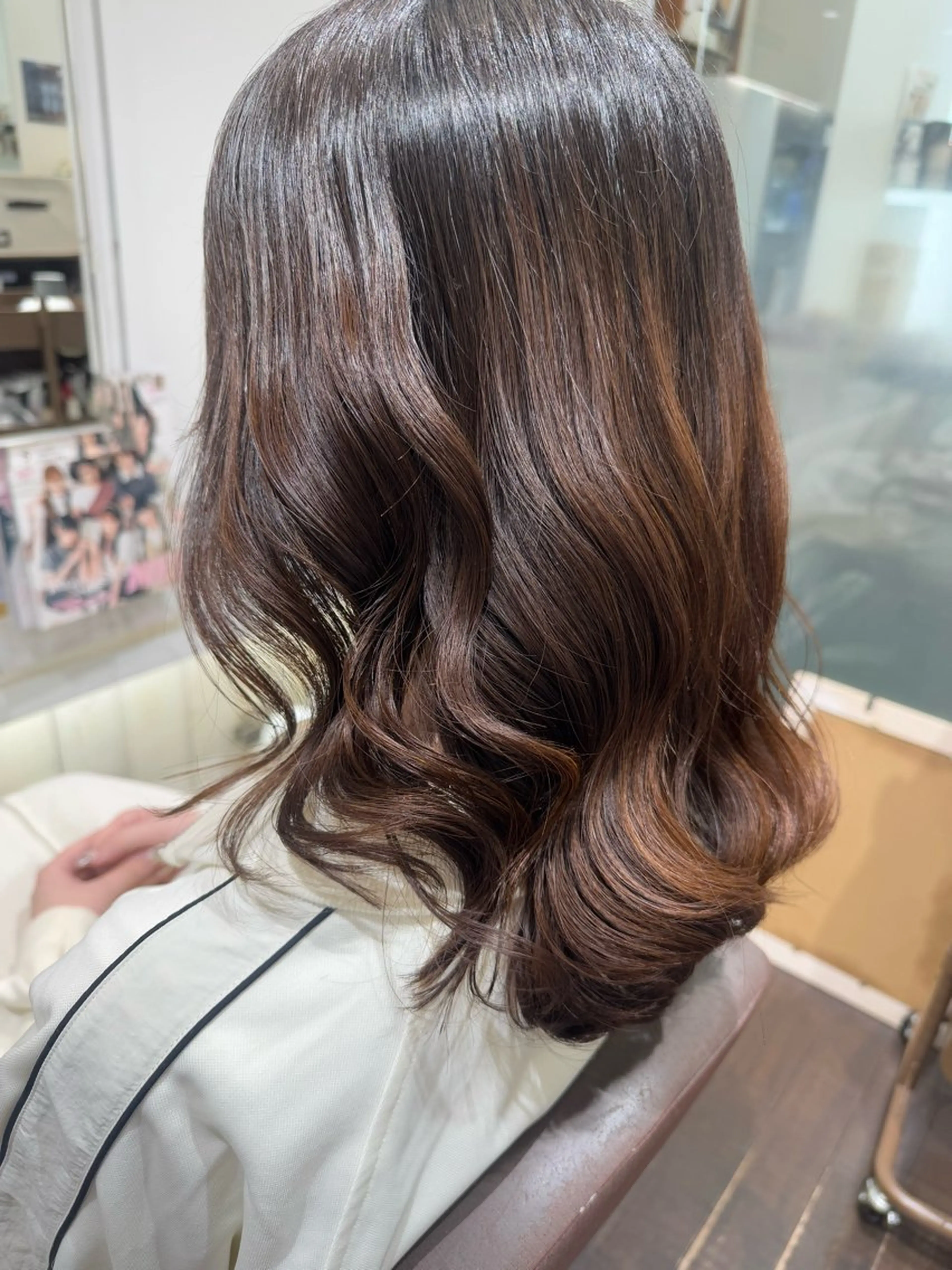 ミディアム パーマ カット パーマ デジタルパーマ🫧 韓国風ヘア🫧サクラのヘアスタイル