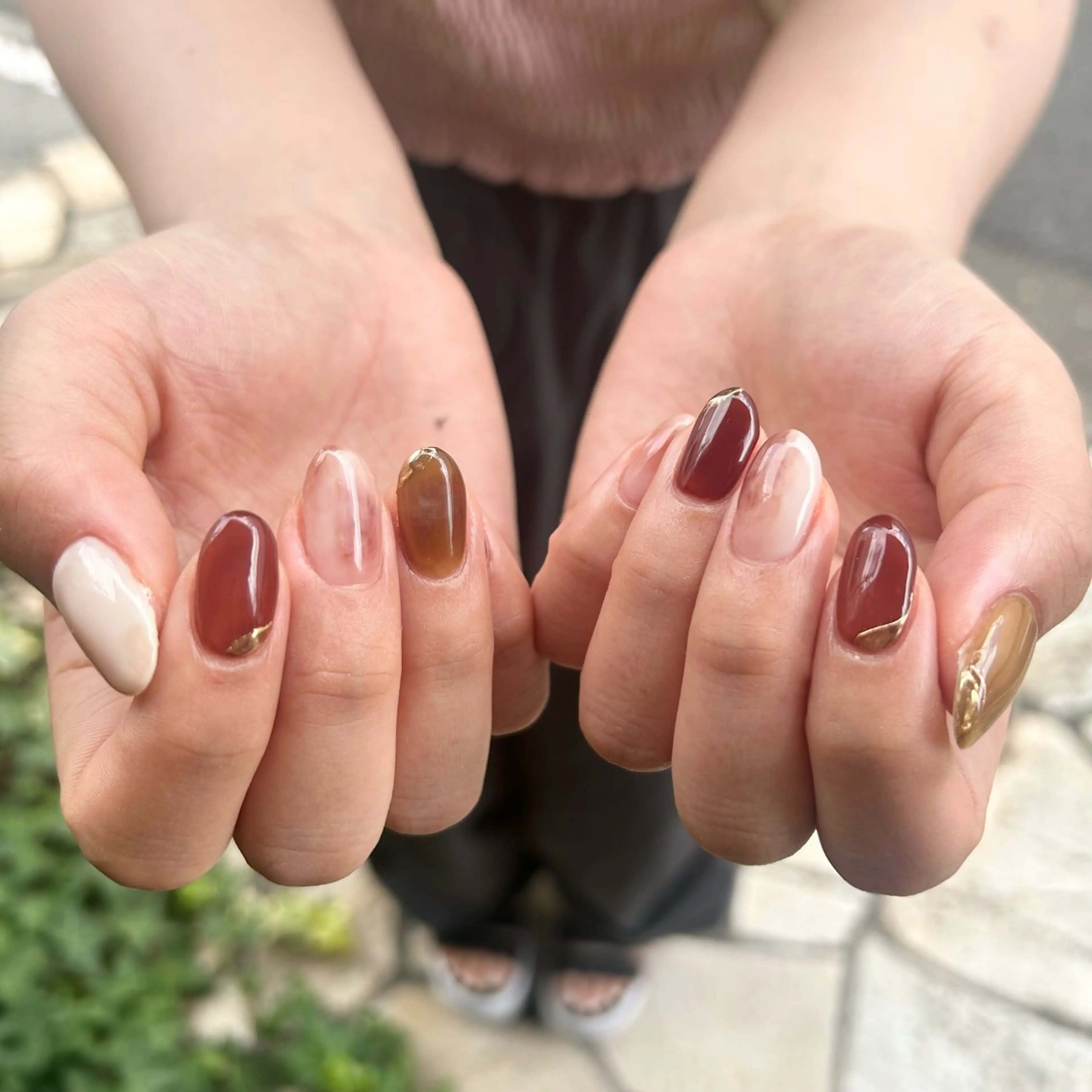 ネイル 持ち込み ニュアンスネイル 野口 姫和のネイルデザイン