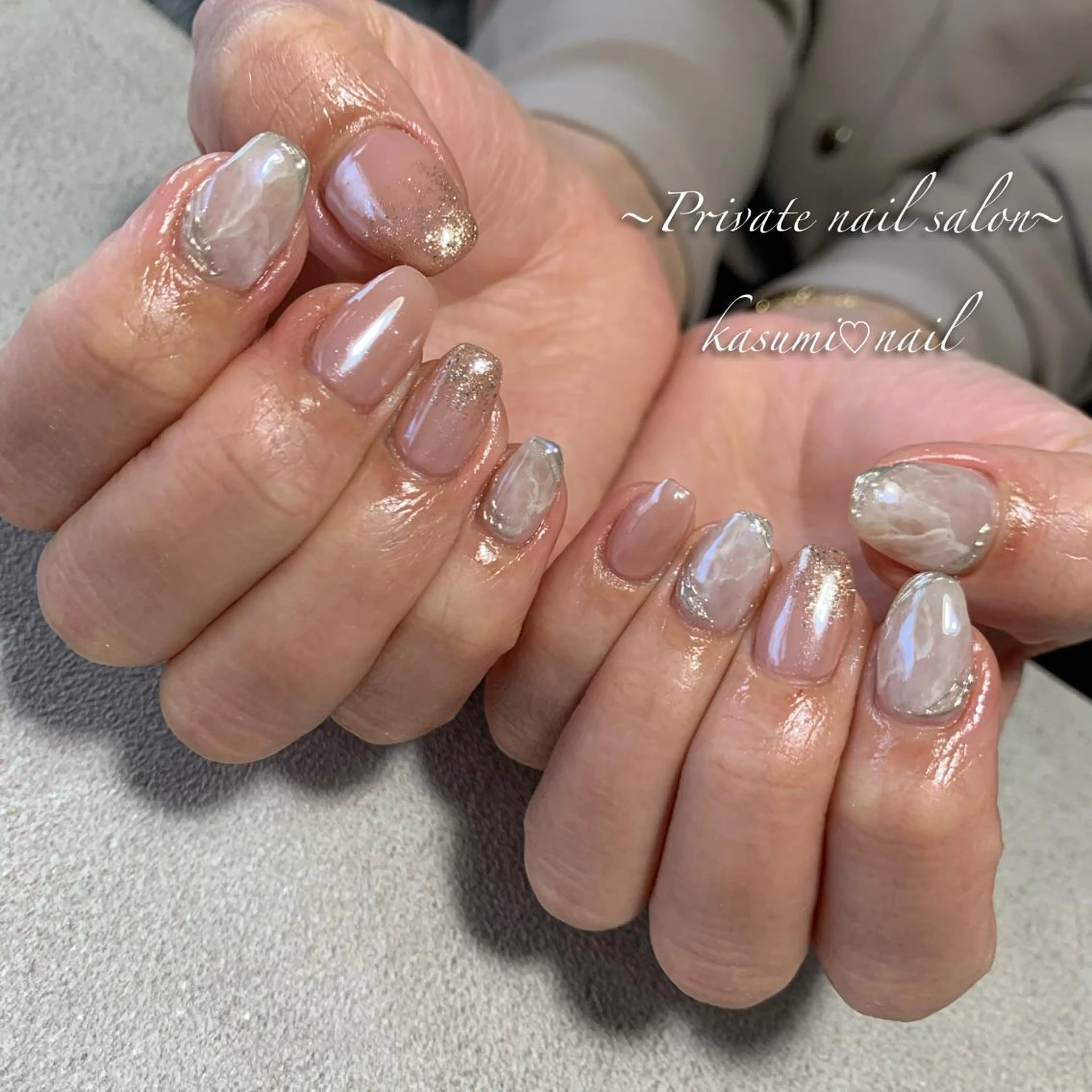 ネイル ラメ(グリッター) マグネットネイル ミラーネイル ニュアンスネイル 冬ネイル KASUMI♡ Nailのネイルデザイン