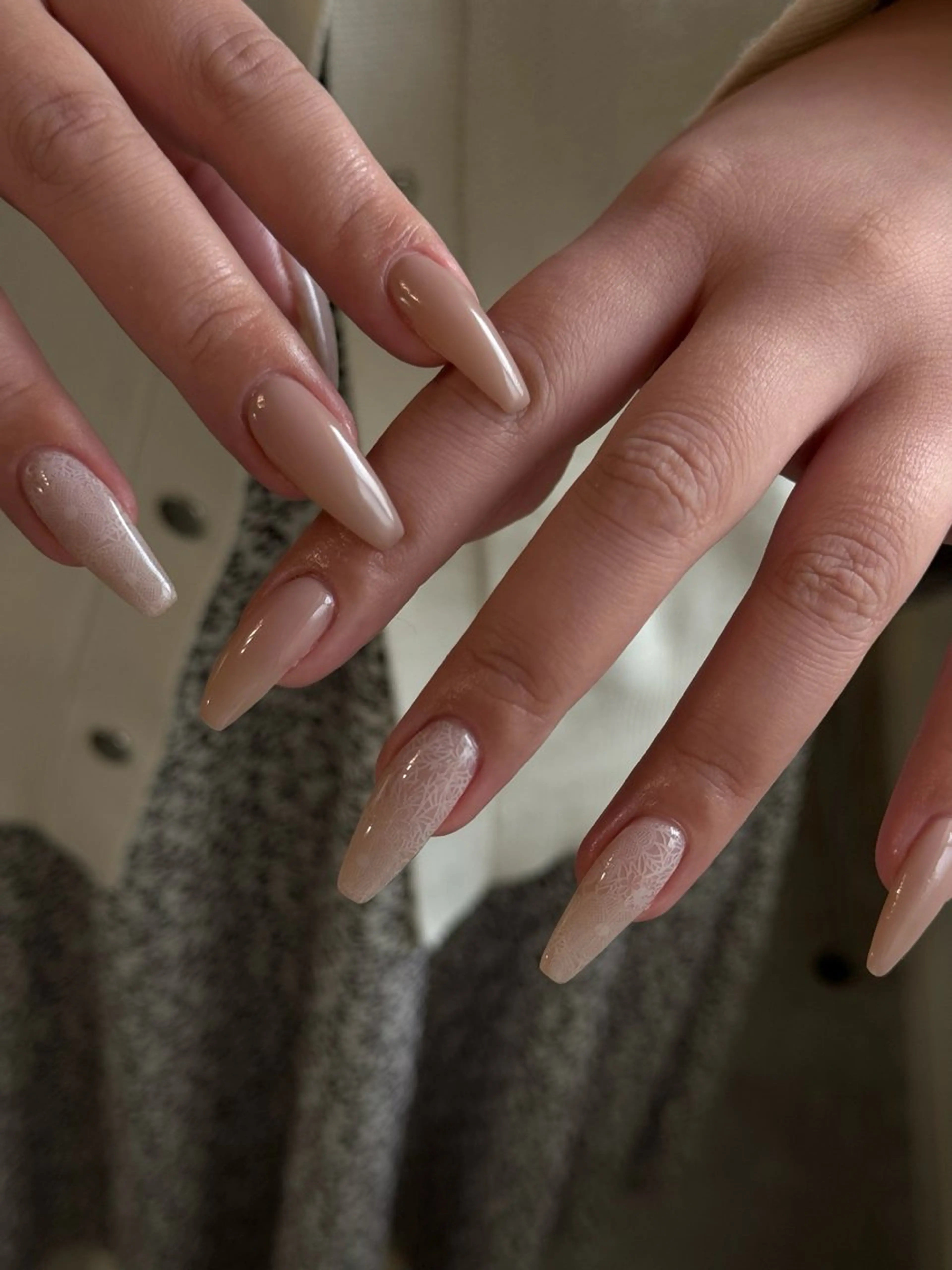 ネイル レース ワンカラーネイル ハンドネイル cielo nail AIKOのネイルデザイン