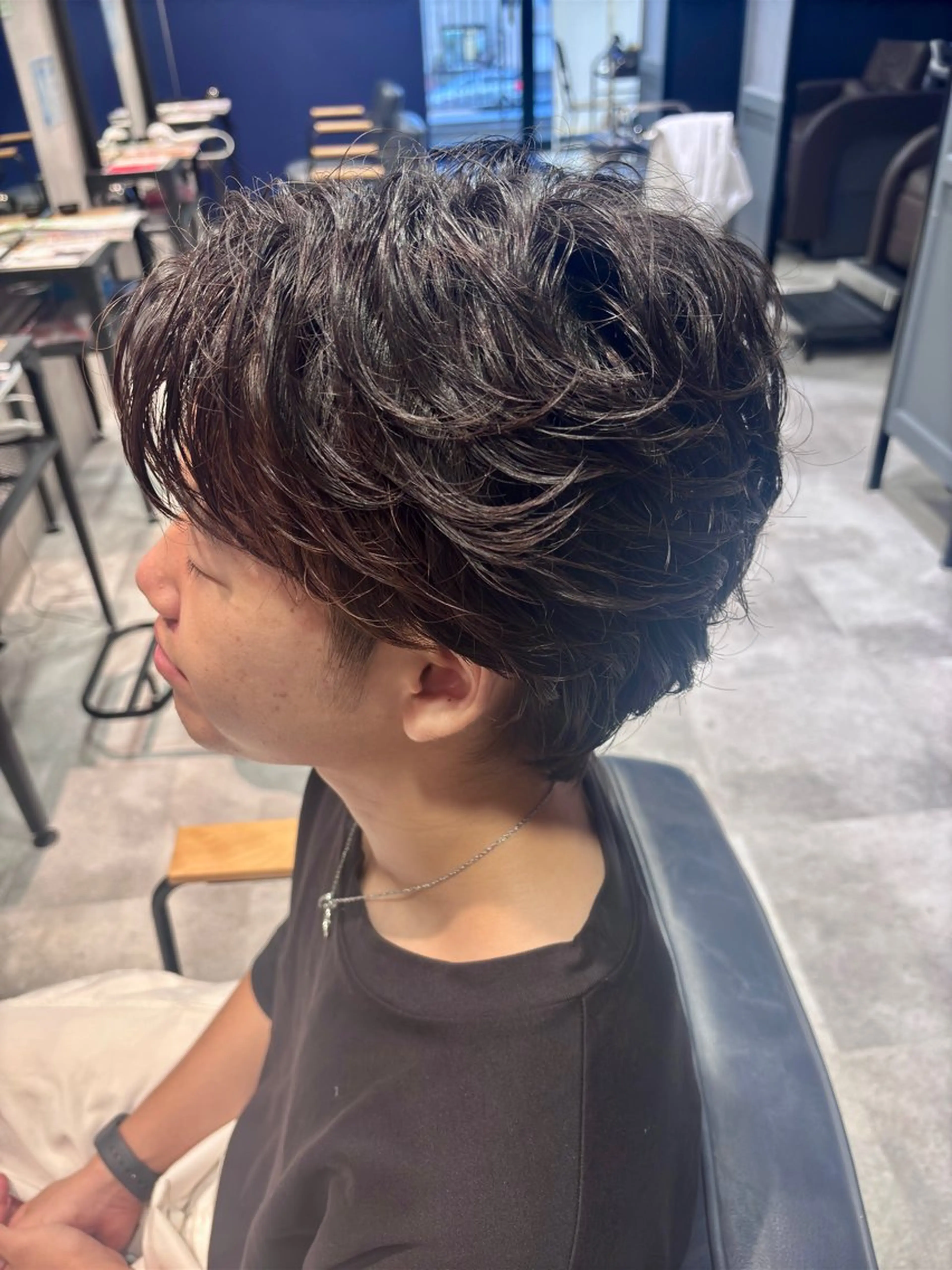 メンズ フェザーパーマ メンズパーマ メンズ専門/阿部修士 カットモデル募集中のヘアスタイル