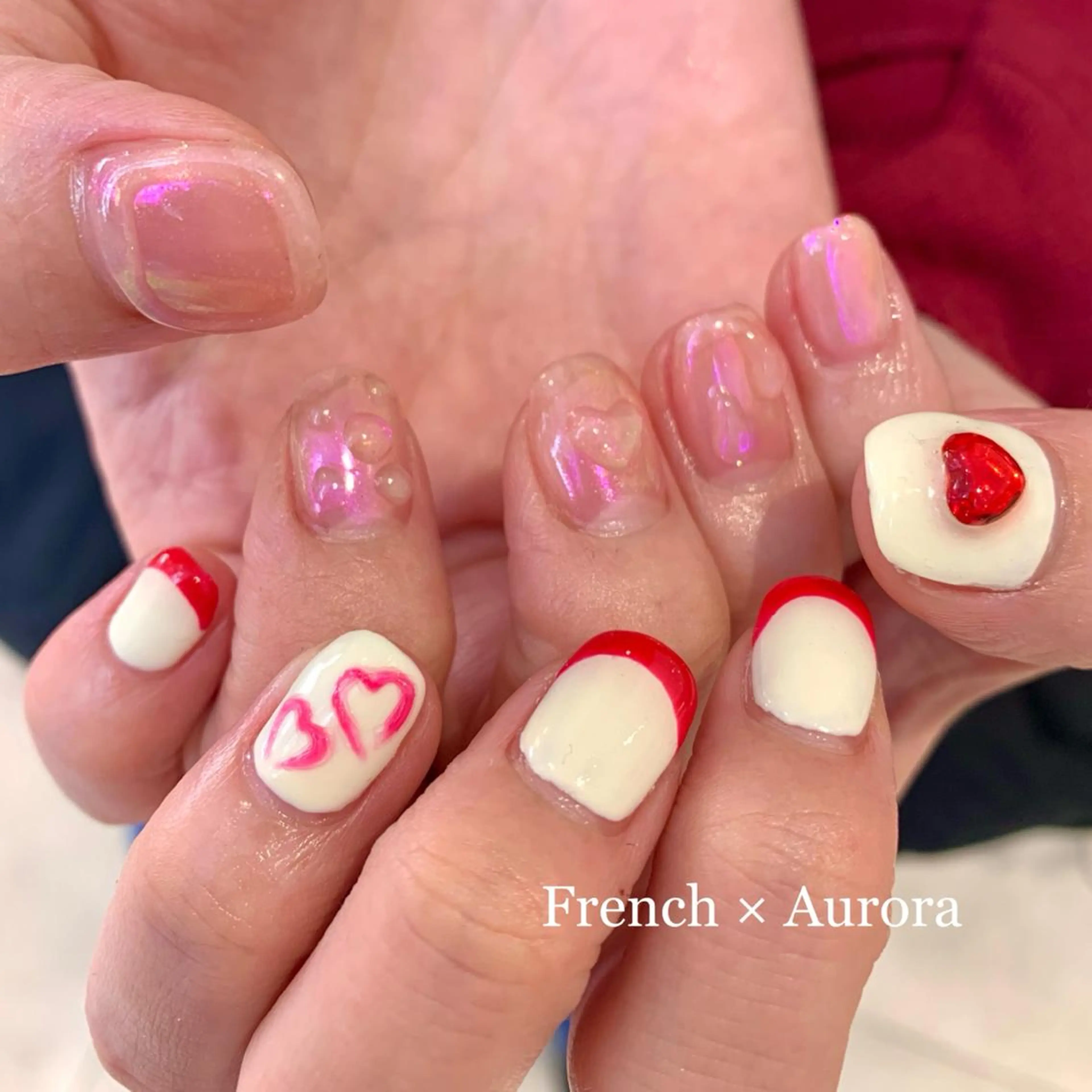 ネイル オーロラネイル ハンドネイル Kureha/ネイル トレンドヘアのマツエク・マツパデザイン