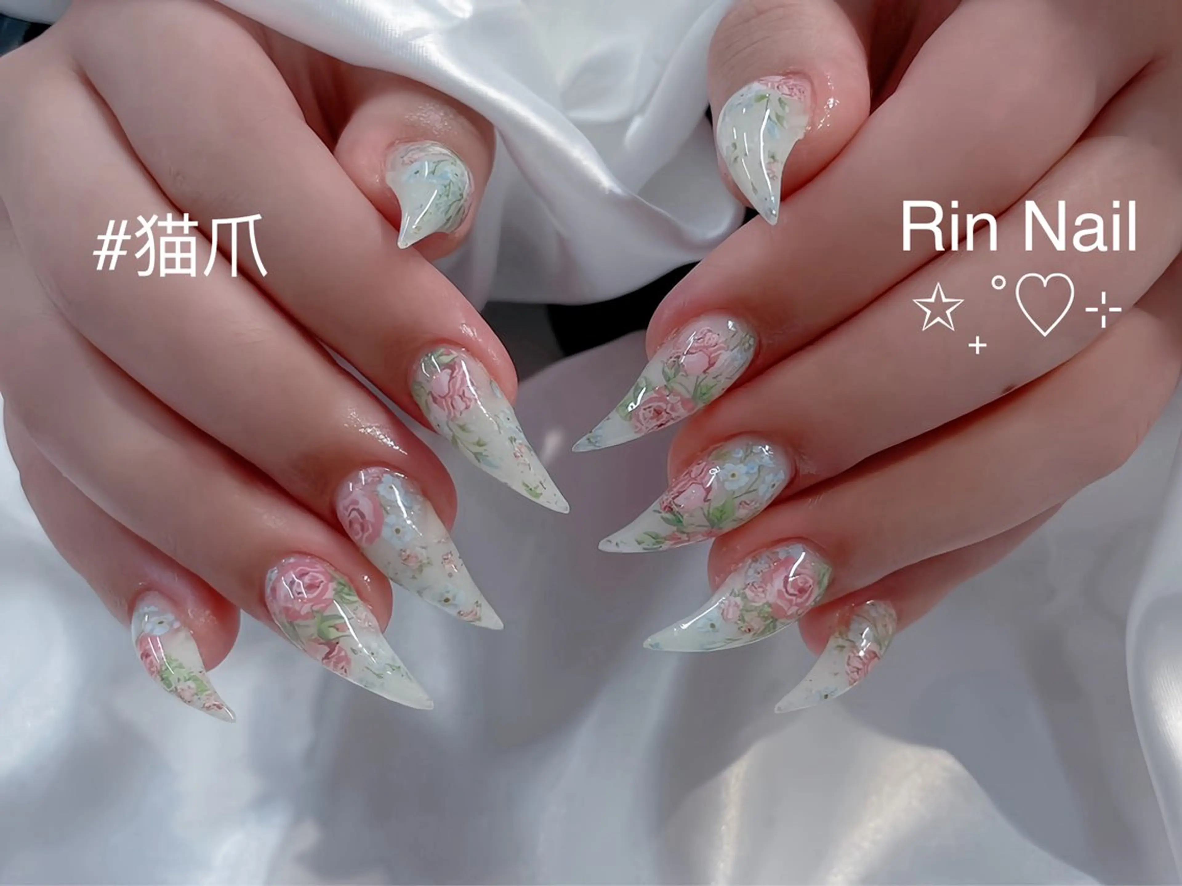ネイル アートネイル ジェルネイル ロングネイル ニュアンスネイル スカルプネイル ハンドネイル Rin Nail 新大久保店のネイルデザイン
