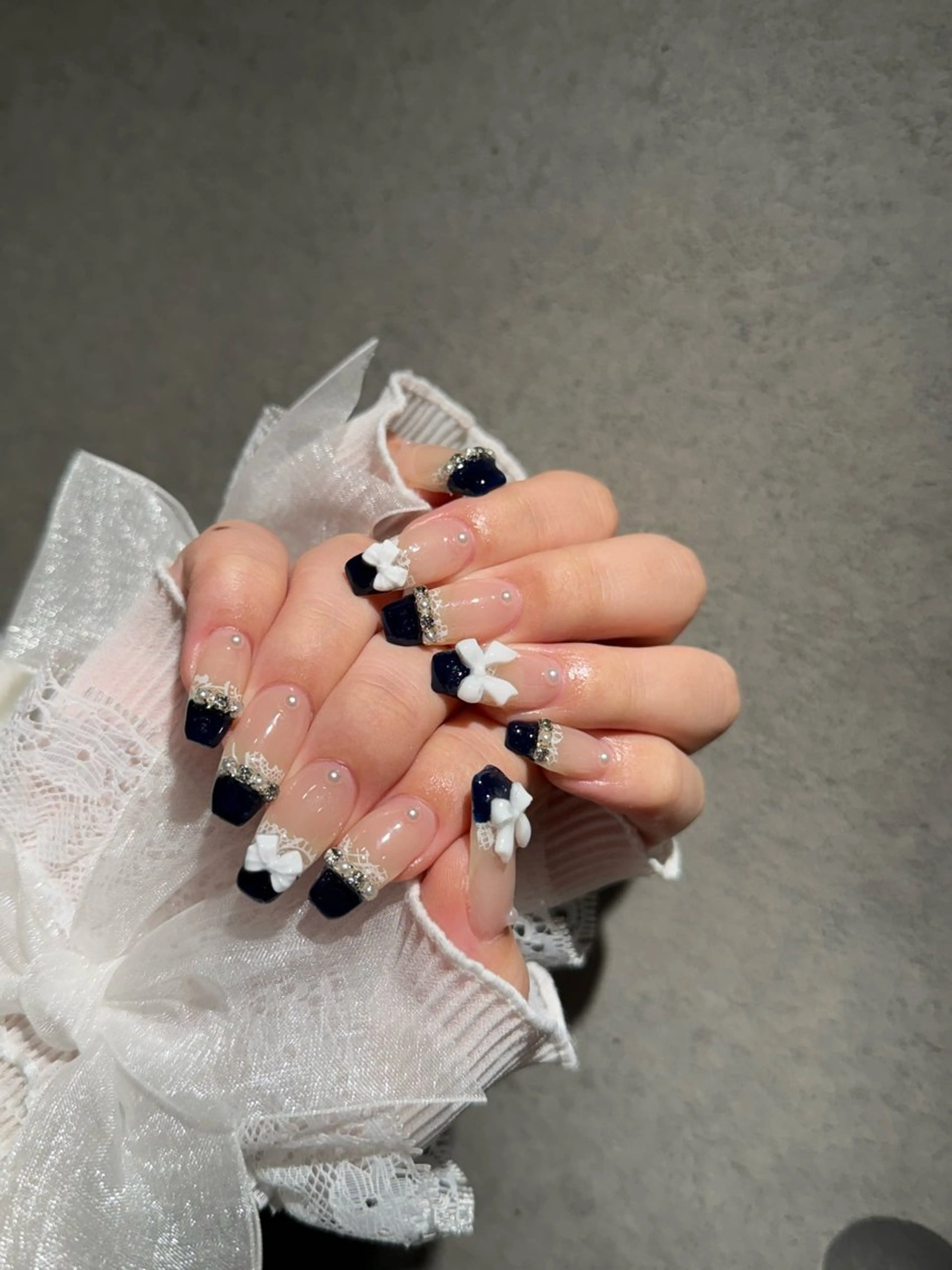 ネイル I-nailロング /ワンホン/キラキラのネイルデザイン