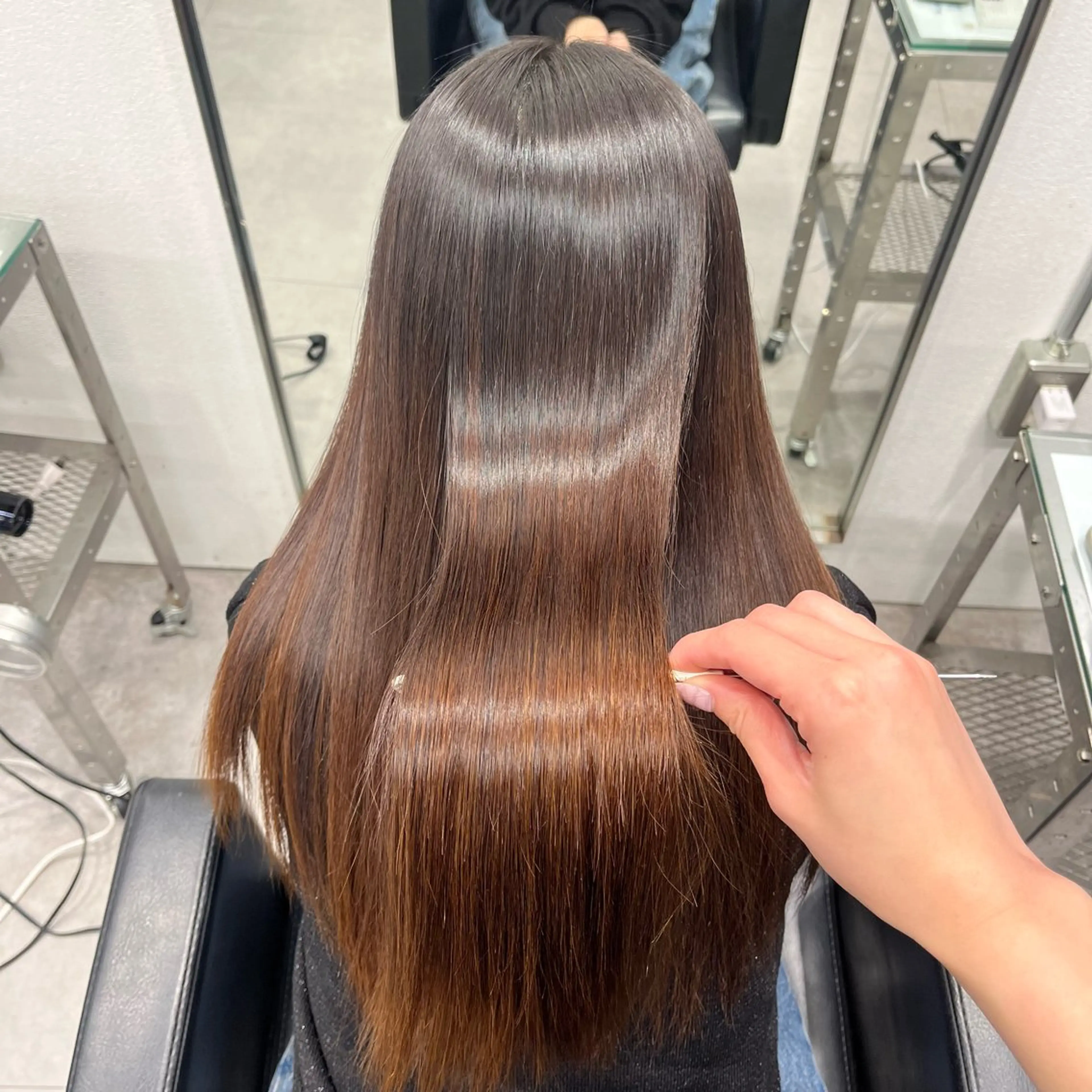 ロング 髪質改善 トリートメント 縮毛矯正 やまもと ここのヘアスタイル