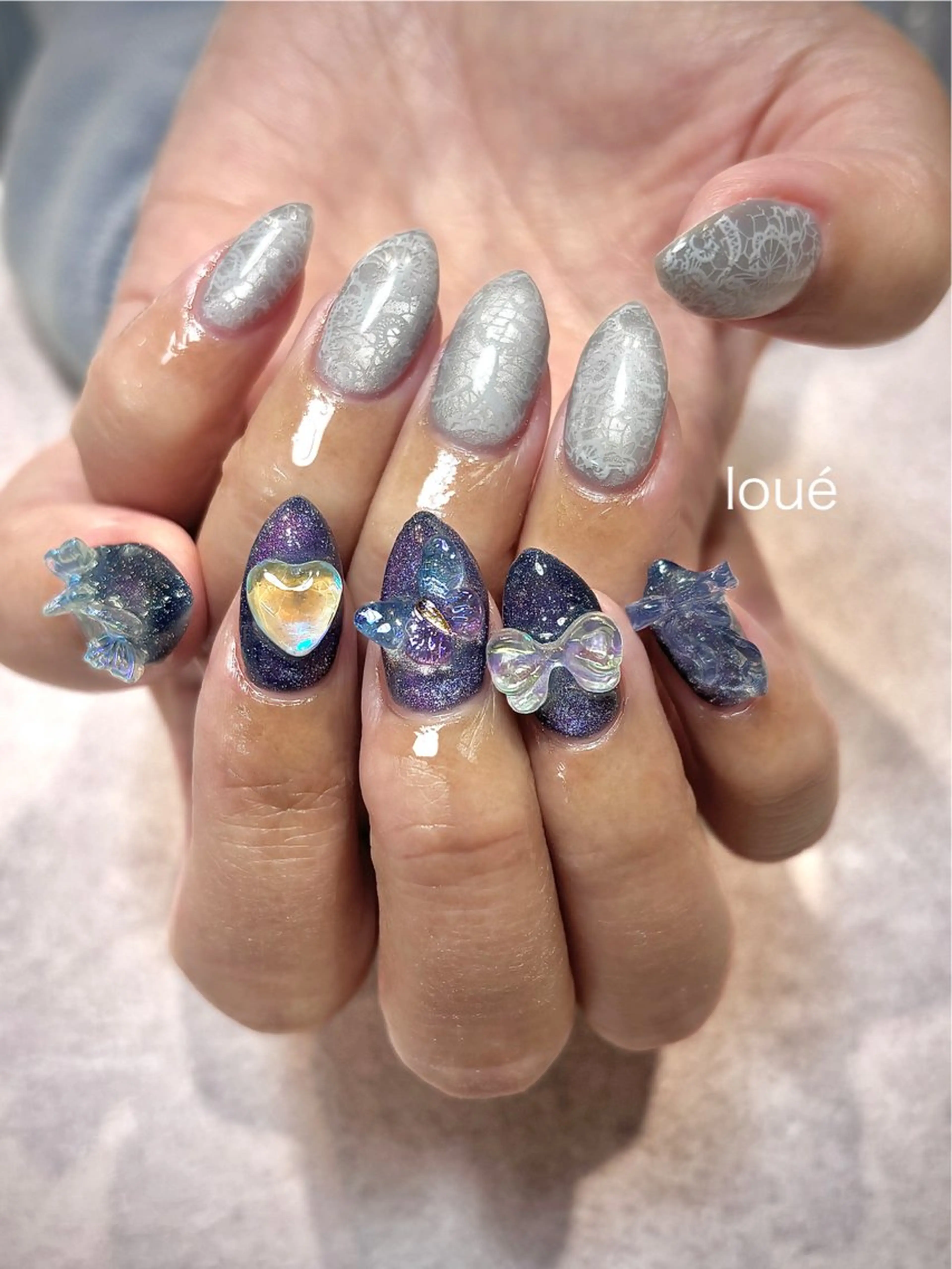 ネイル レース 持ち込み ハンドネイル Nail Salon louéのネイルデザイン