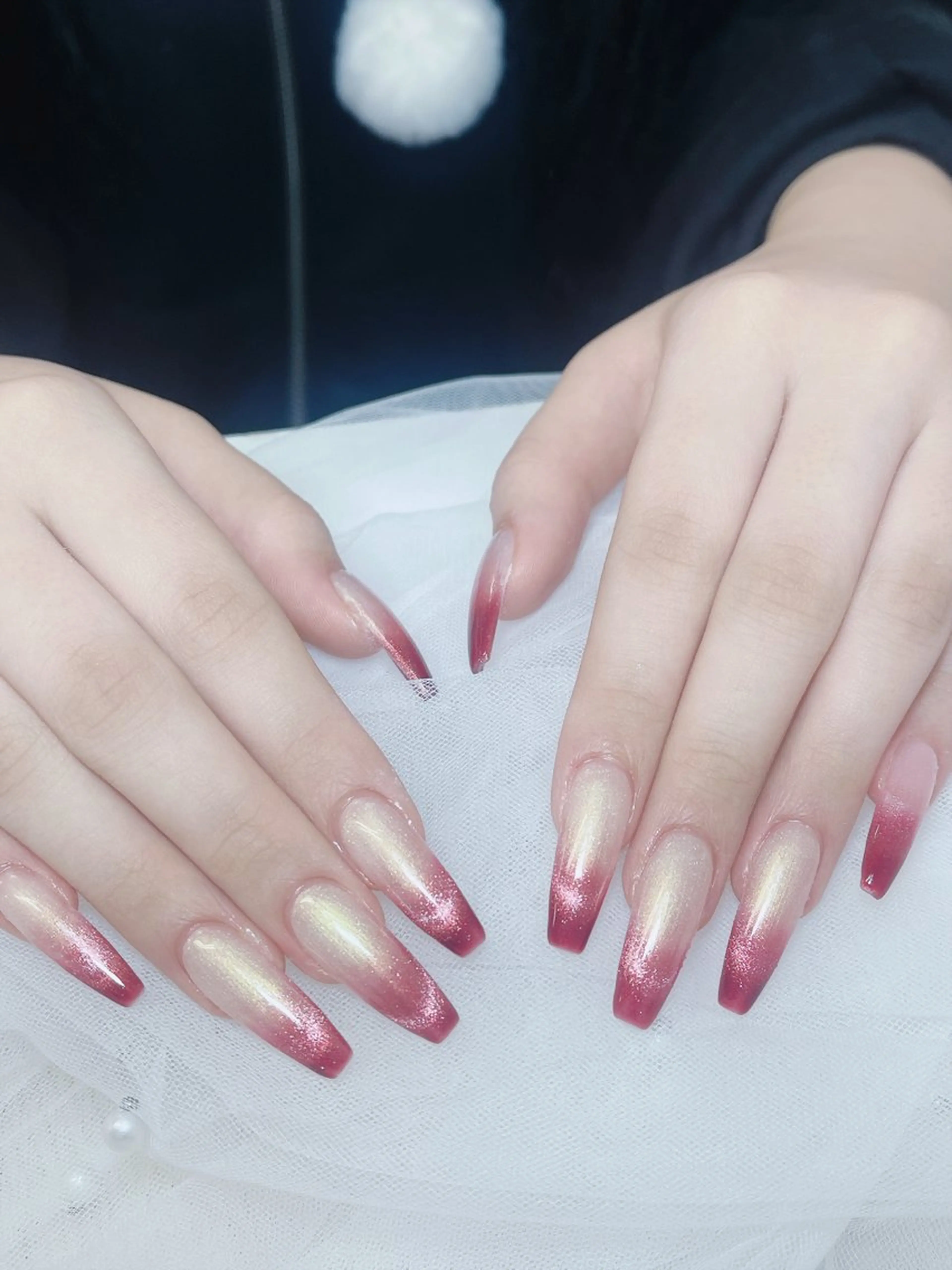 ネイル チークネイル フレンチネイル グラデーション キラキラネイル 韓国ネイル ハンドネイル DUO MI nail salonのネイルデザイン