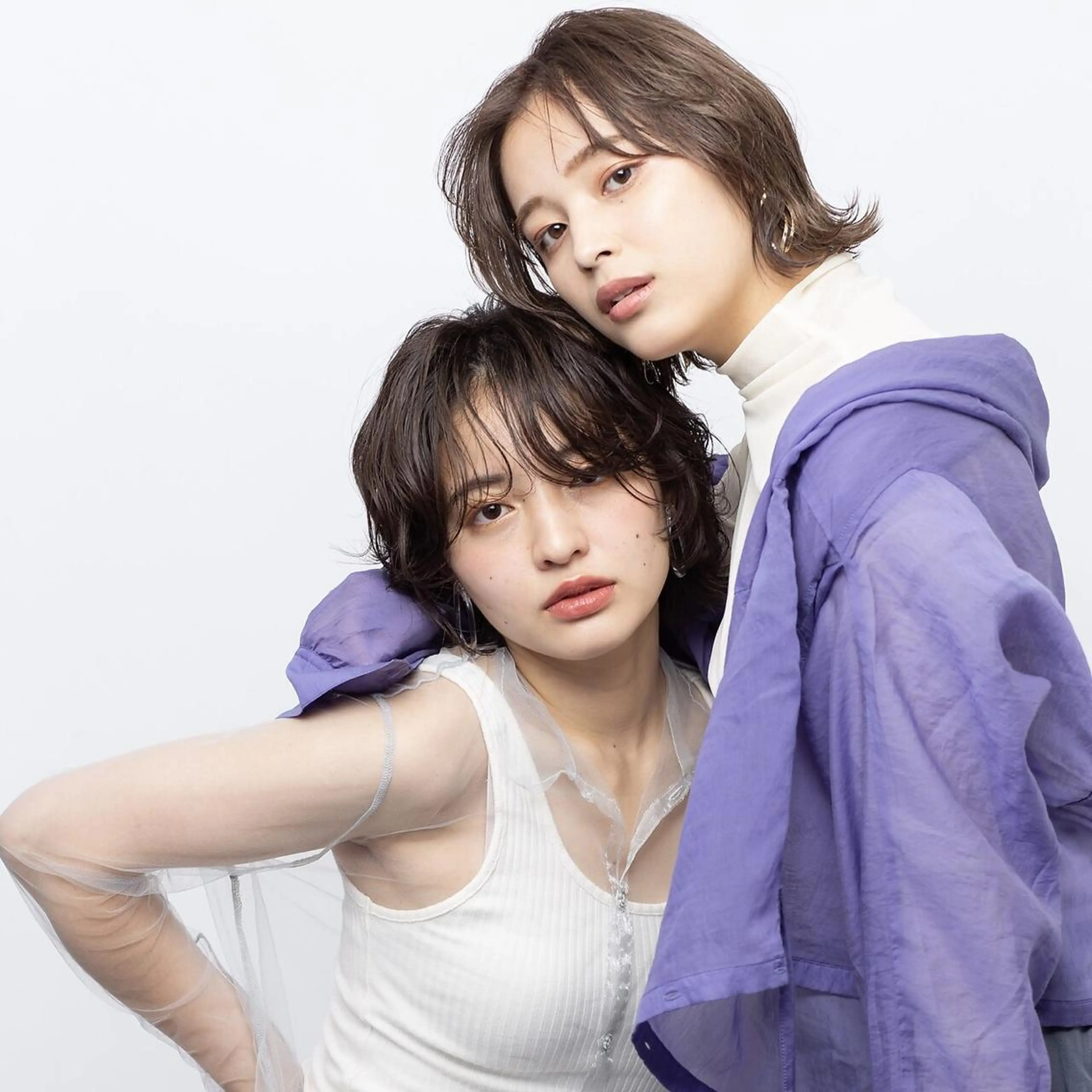 ミディアム カット ヘアカラー 縮毛矯正 トリートメント hoNua. 栄/透明感カラーのヘアスタイル