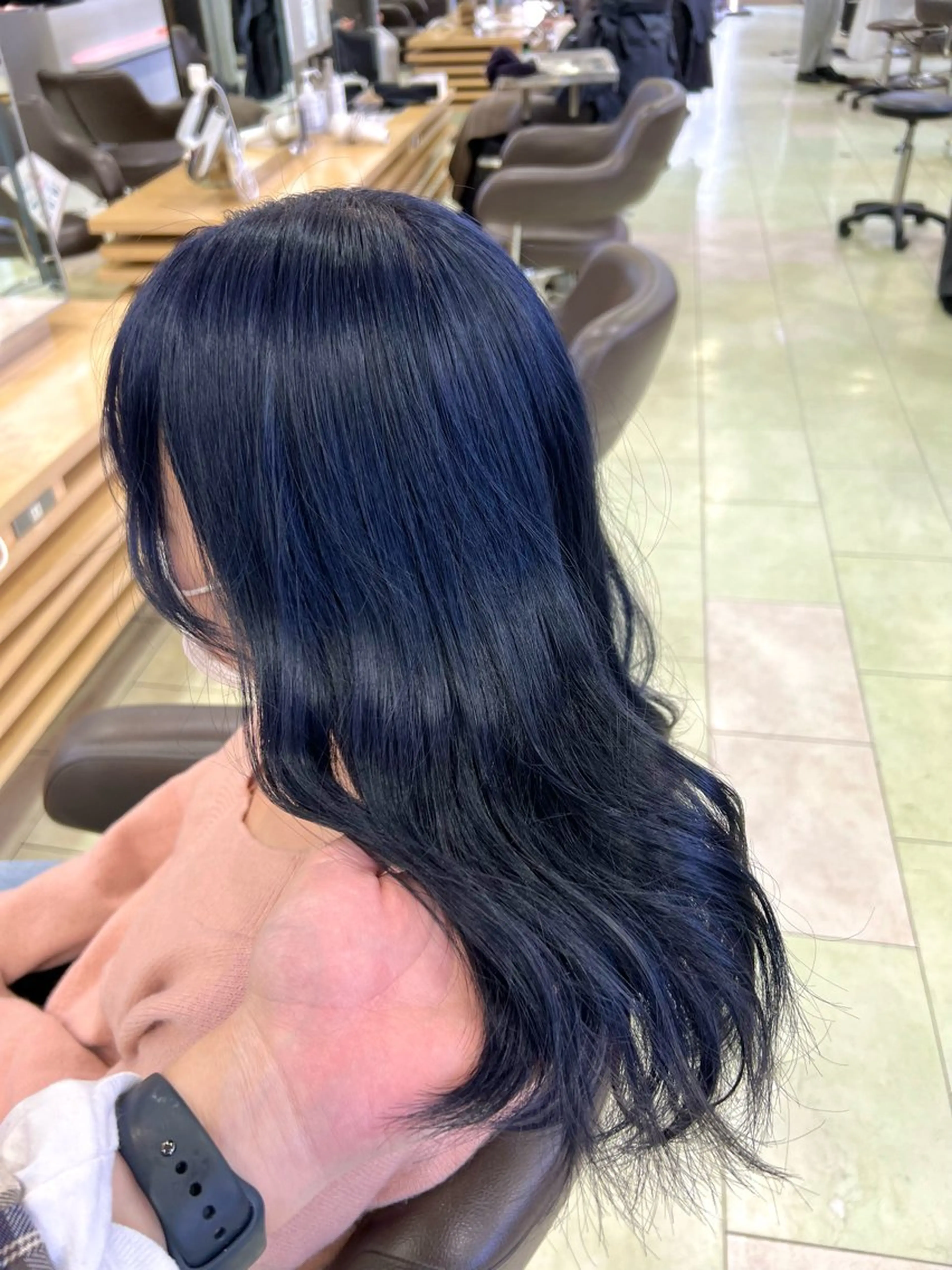 ロング カラー ブルーカラー ヘアカラー トリートメント メンズカット松戸/韓 国/メンズパーマ航太のヘアスタイル