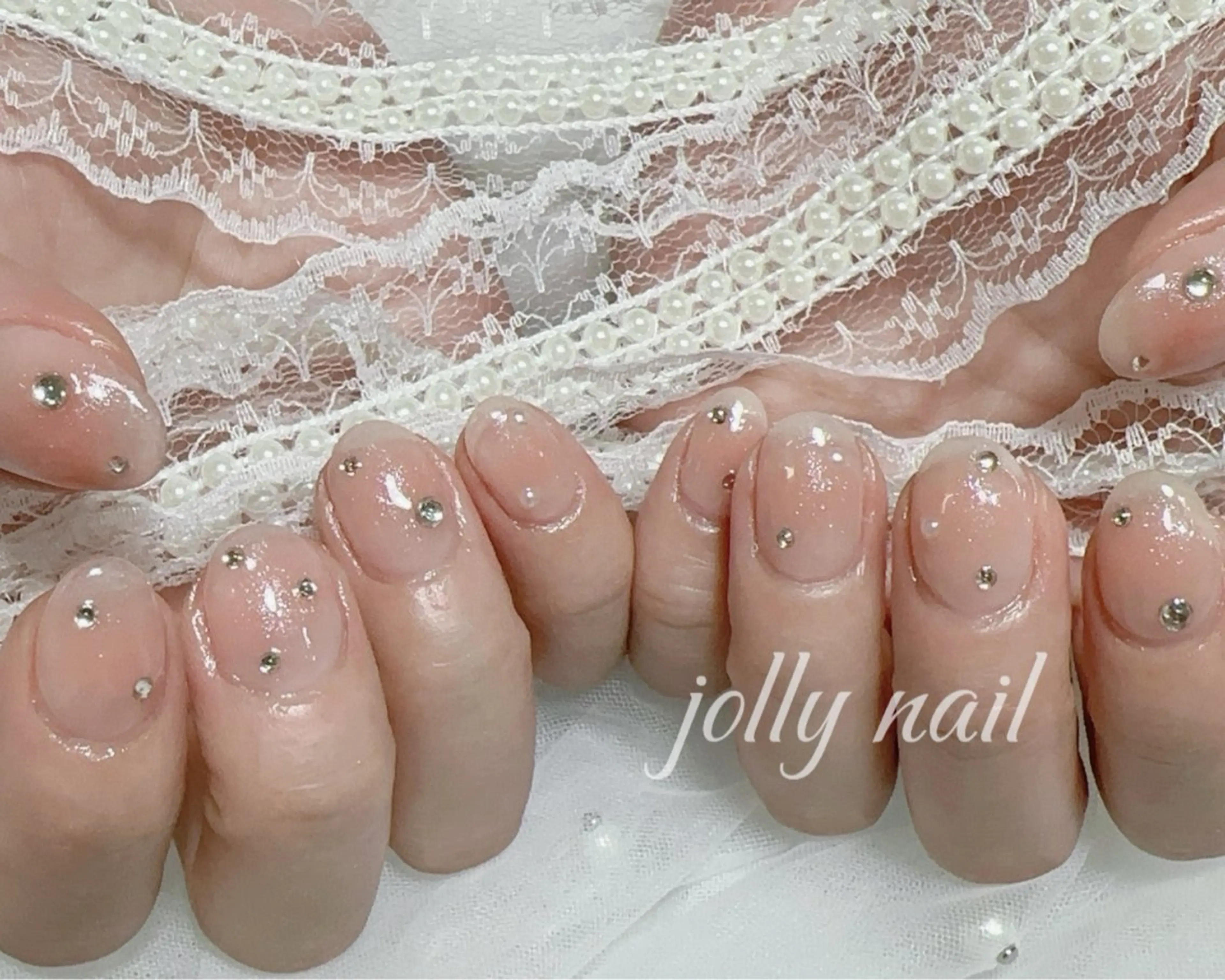 ネイル ハンドネイル Jolly チップ長さだしのネイルデザイン