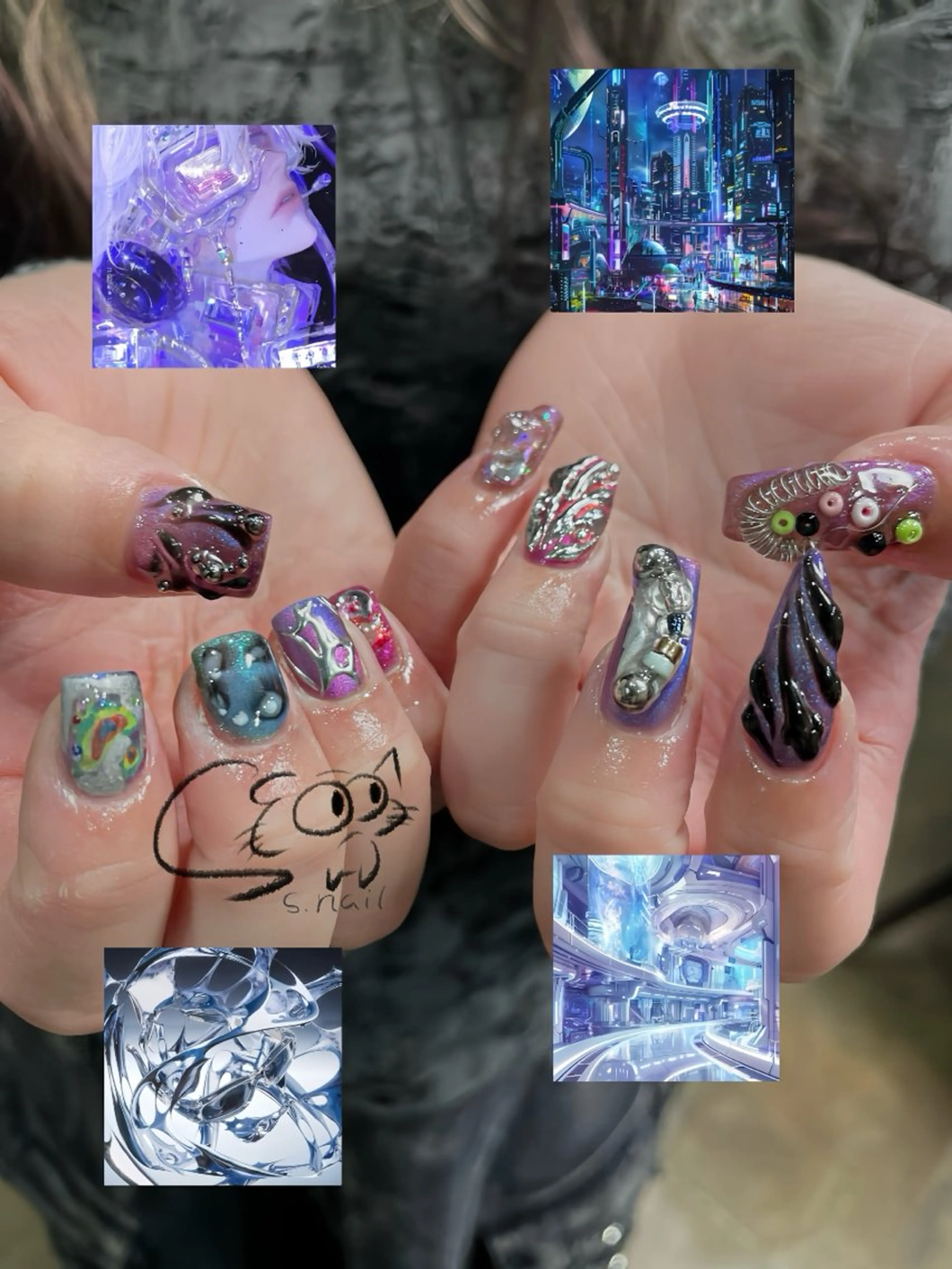 ネイル アートネイル チークネイル フレンチネイル グラデーション マグネットネイル S.nail _のネイルデザイン