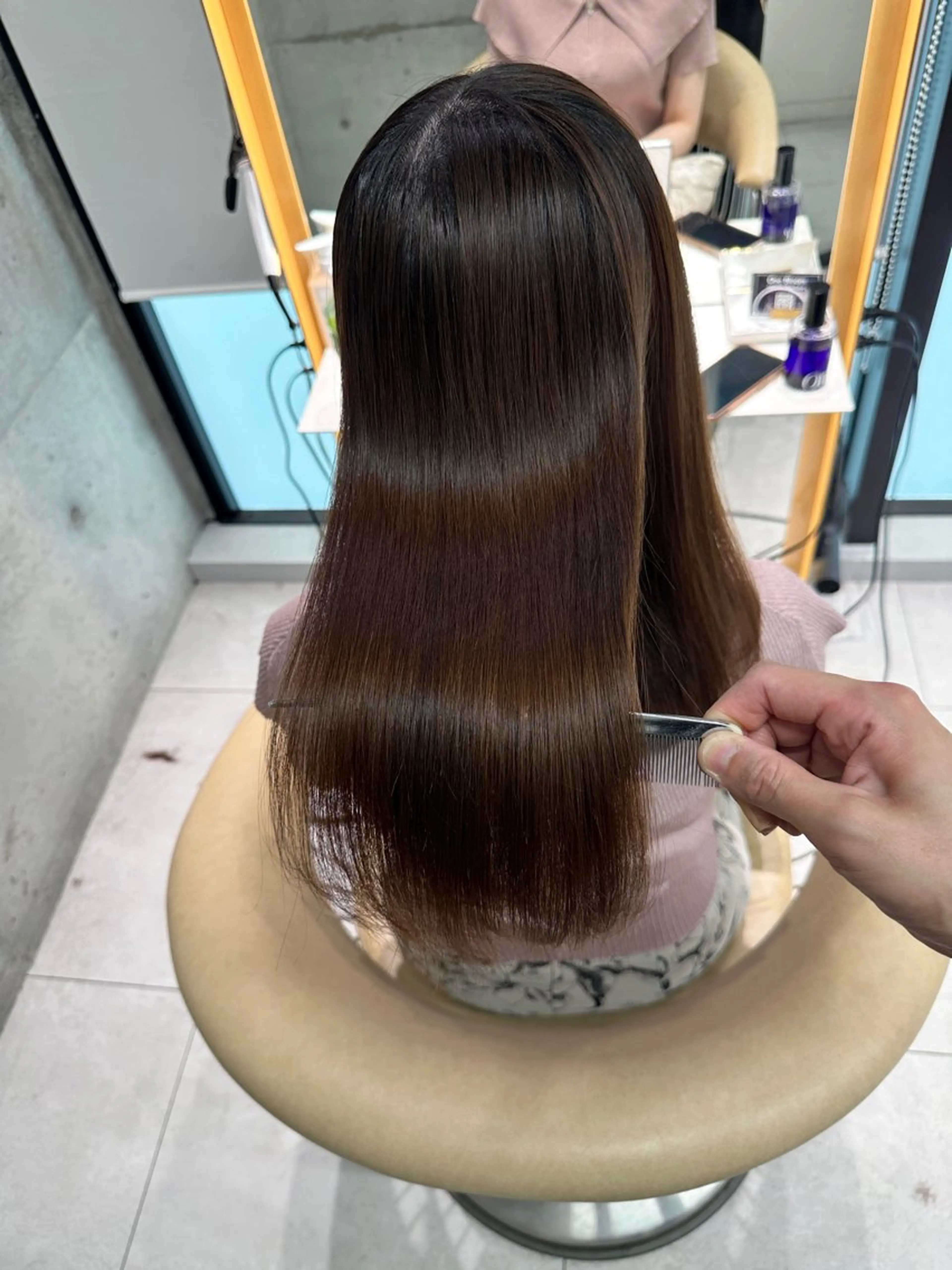 ロング カラー 縮毛矯正 トリートメント 《髪質改善✖️オリー ブ🧸》小嶋拓也のヘアスタイル