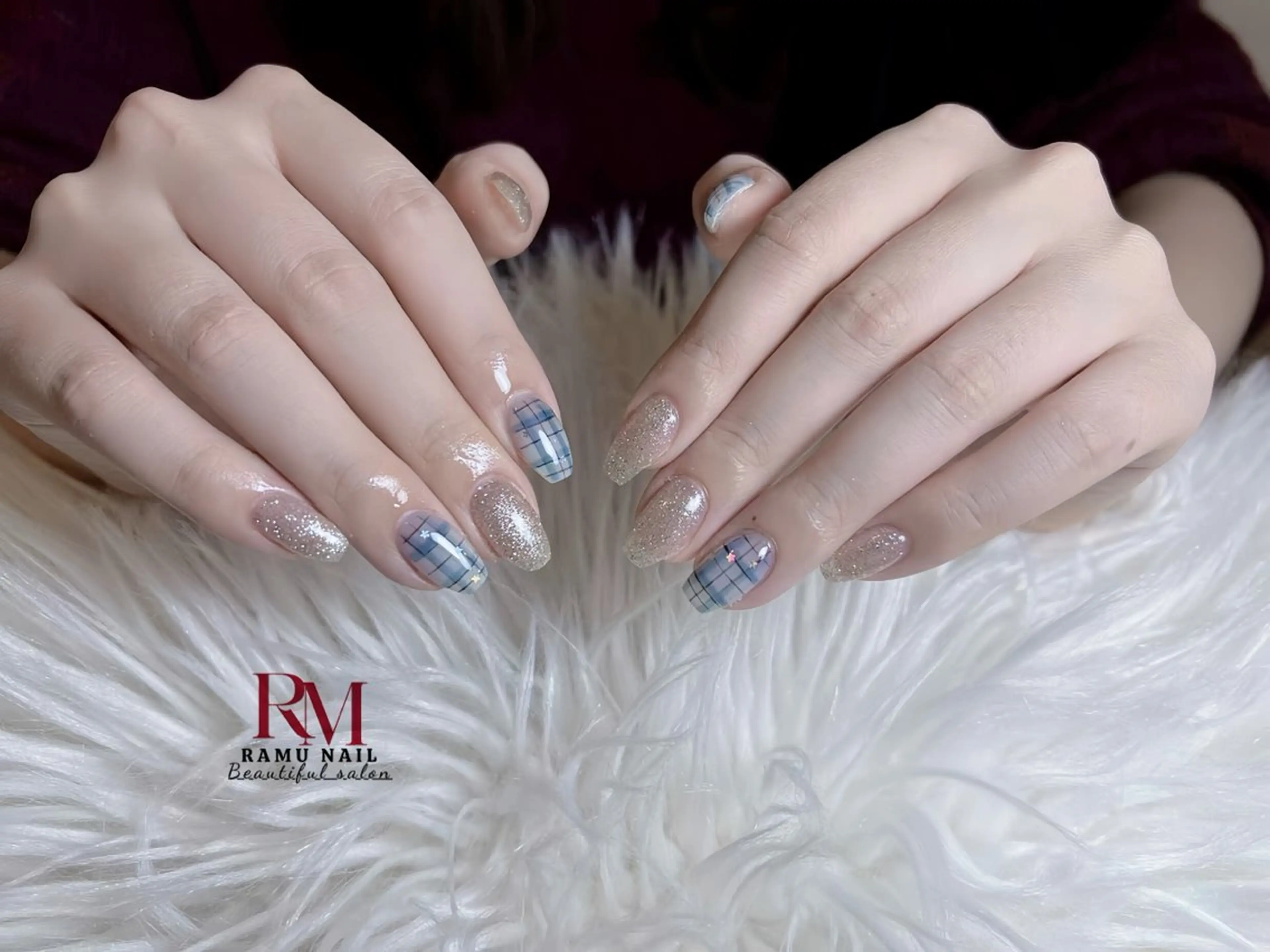 ネイル アートネイル チークネイル 長さ出し フレンチネイル グラデーション ハンドネイル RAMU_Nail 池袋店のネイルデザイン