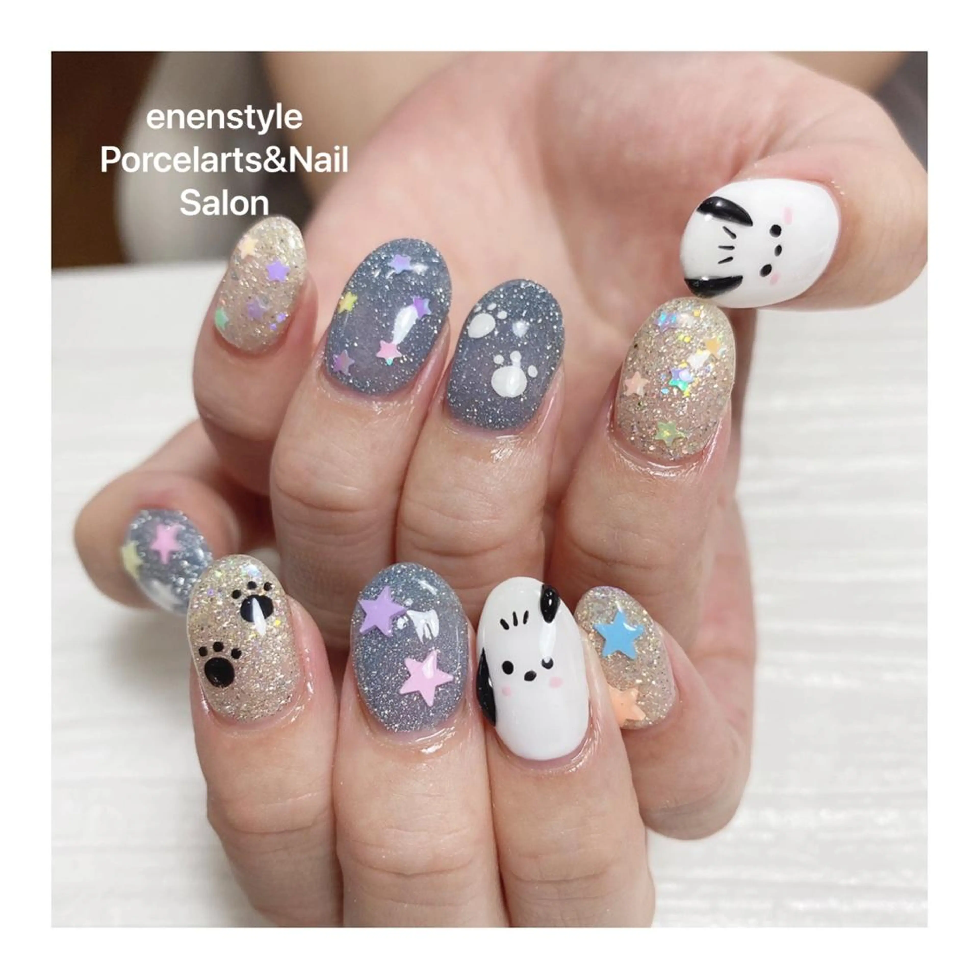 ミディアム ネイル ハンドネイル 👑enen style👑のネイルデザイン