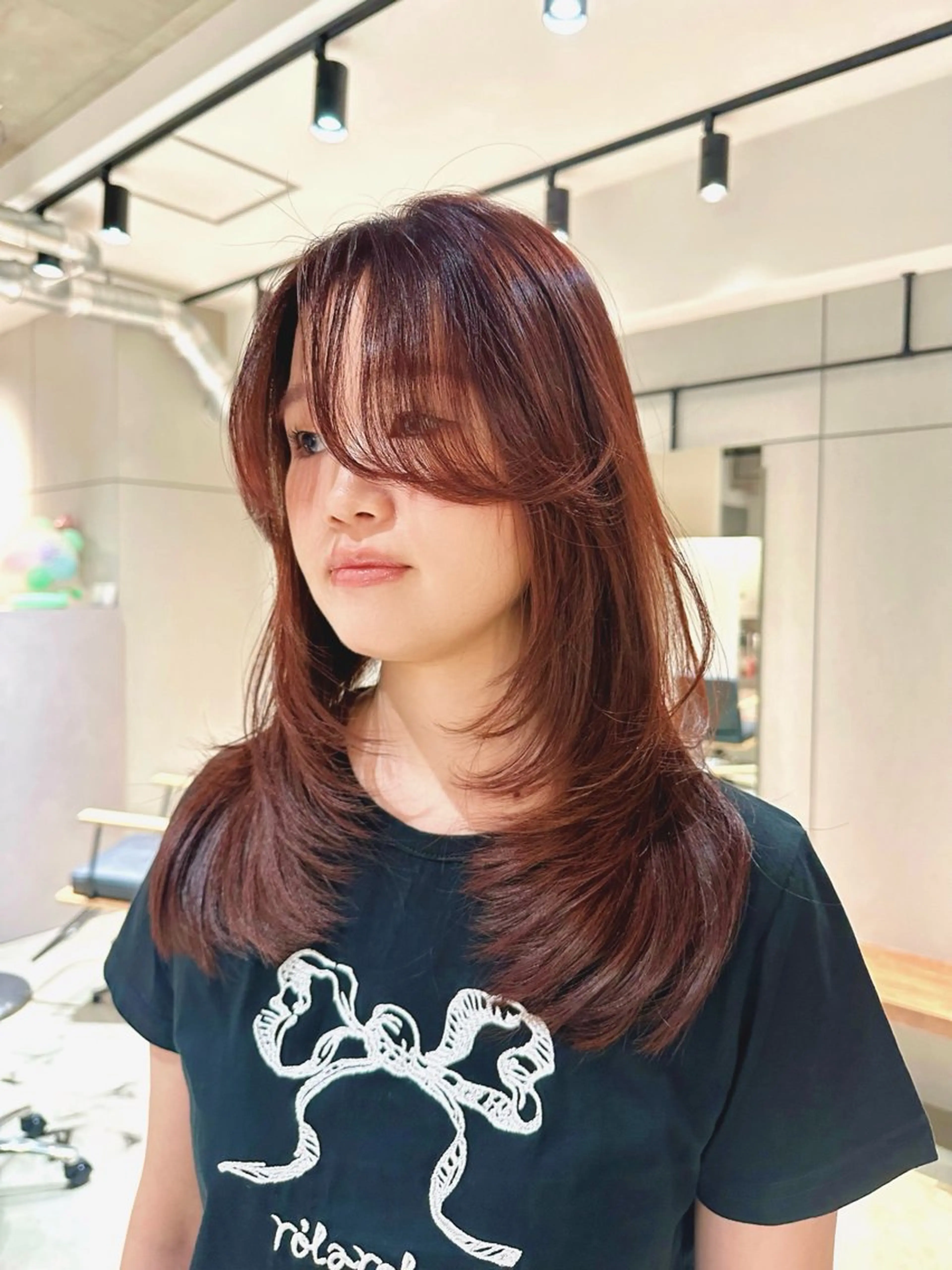 セミロング カラー パーマ kazuki【顔周り ×レイヤーカット】のヘアスタイル