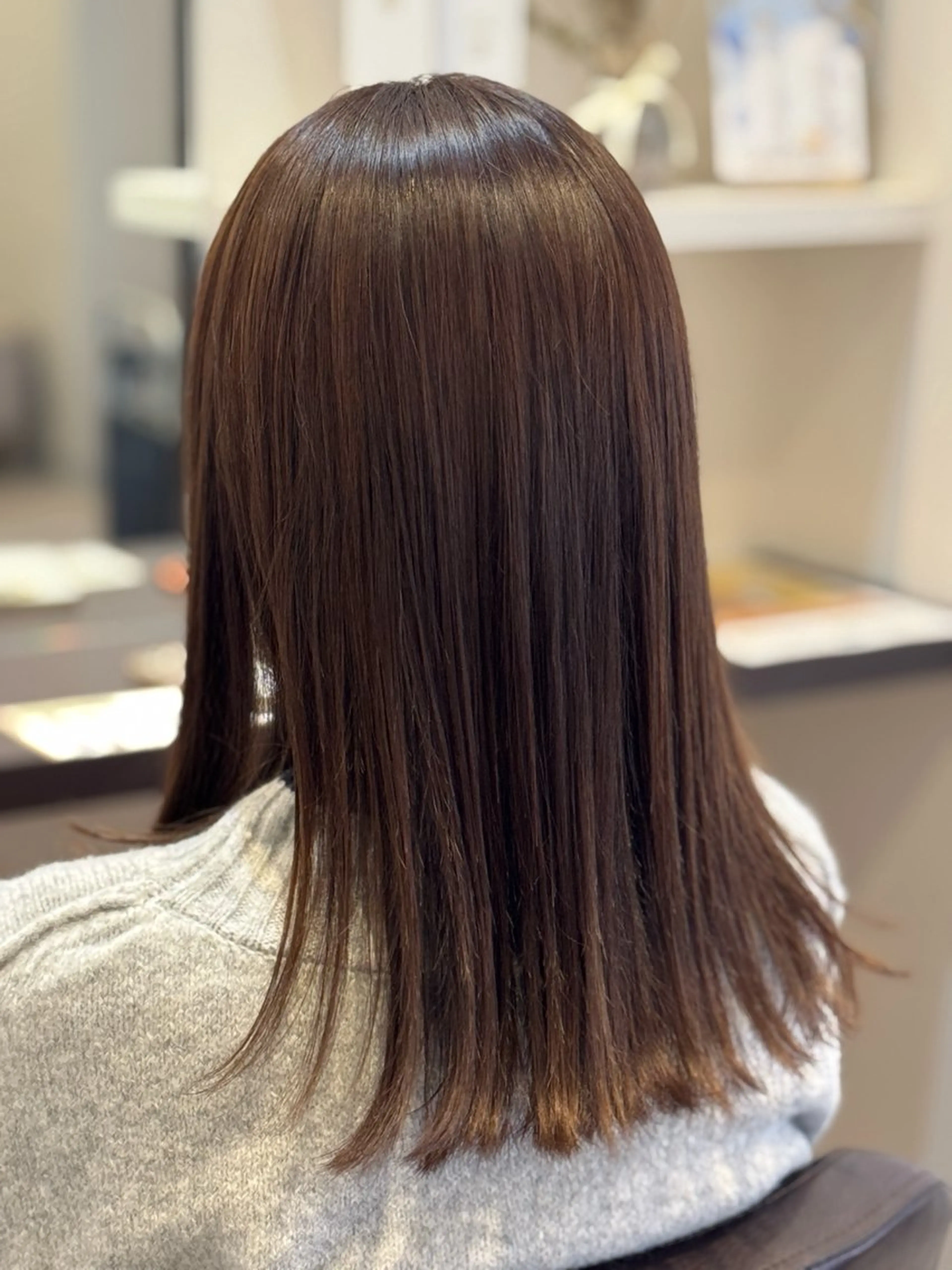 セミロング カット ヘアカラー トリートメント 田中 拓人のヘアスタイル