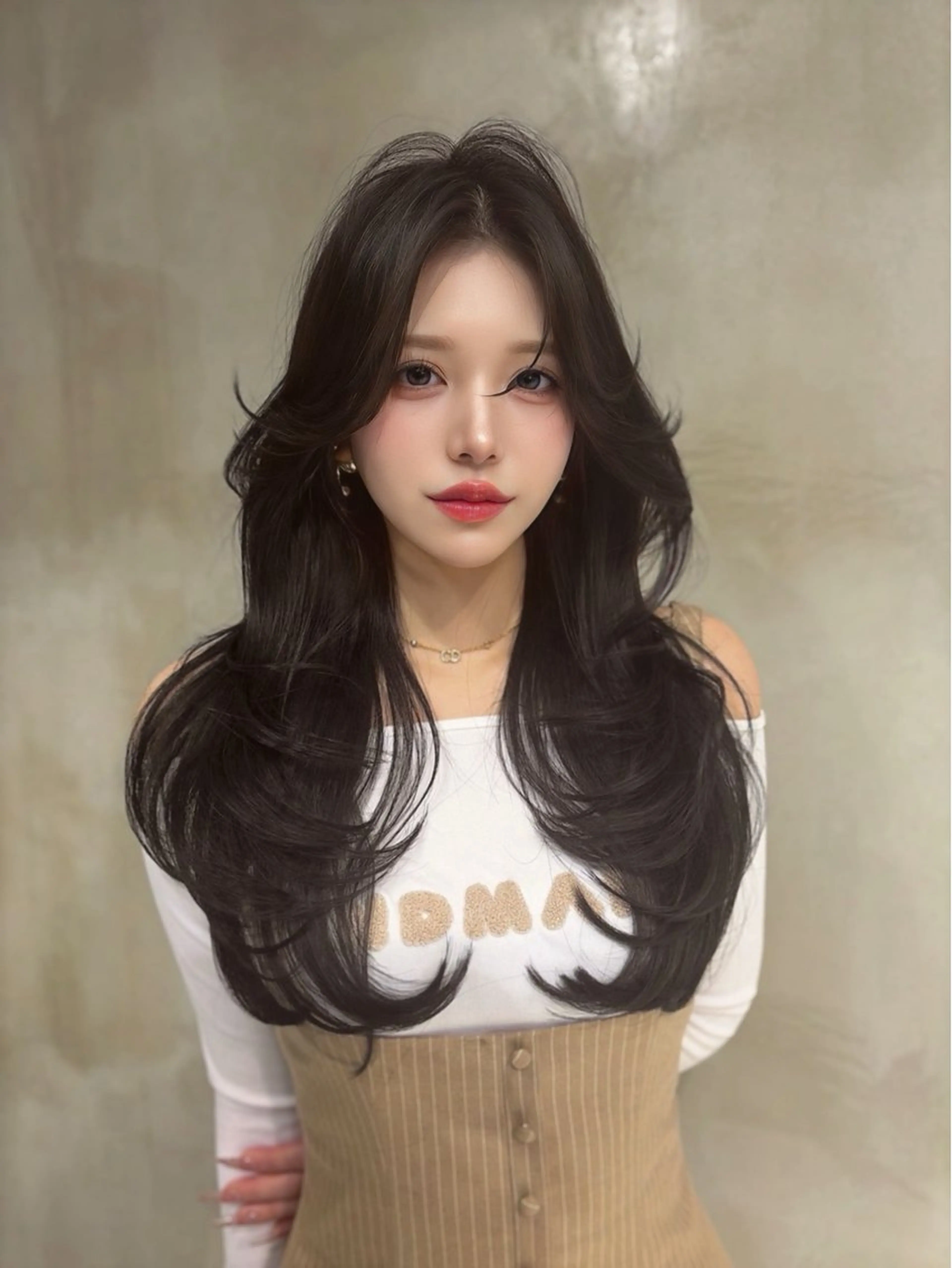 ロング カット ヘアカラー トリートメント 海野翔吾🇨🇳 ワンホンレイヤーのヘアスタイル