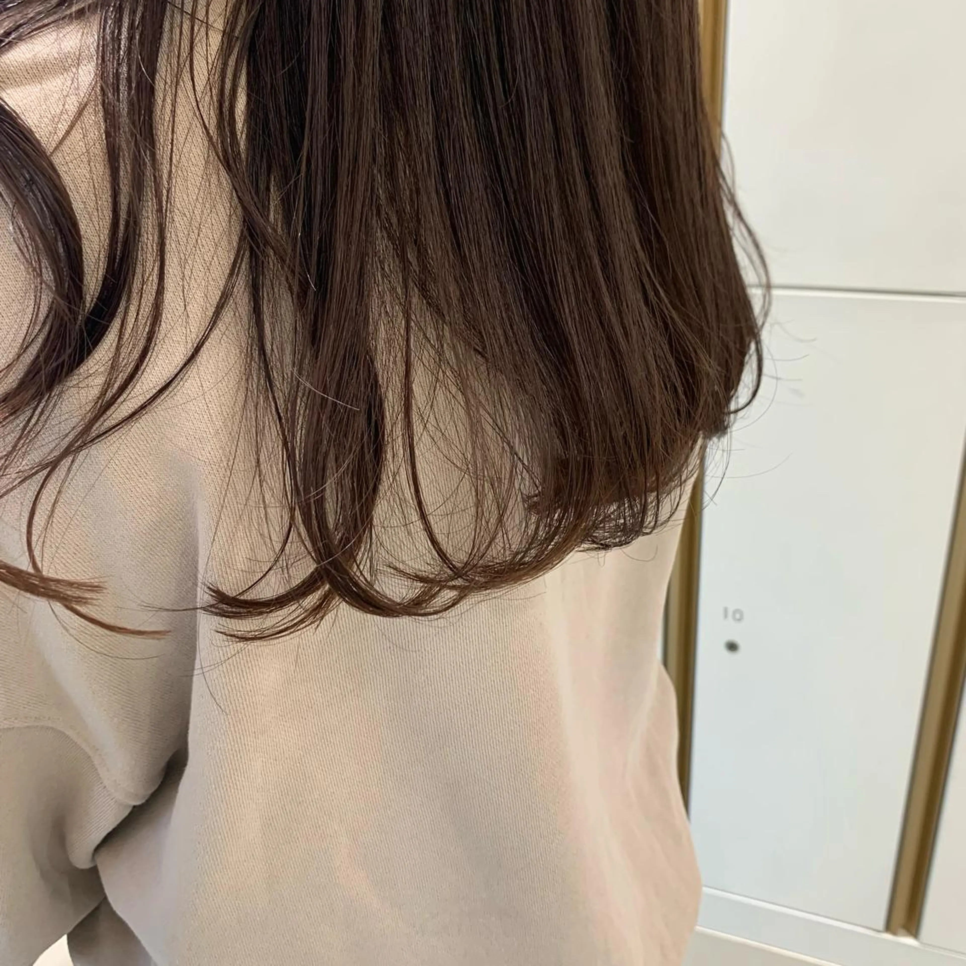 セミロング カラー ブラウンカラー オレンジ ヘアカラー トリートメント ウスイ ハルカのヘアスタイル