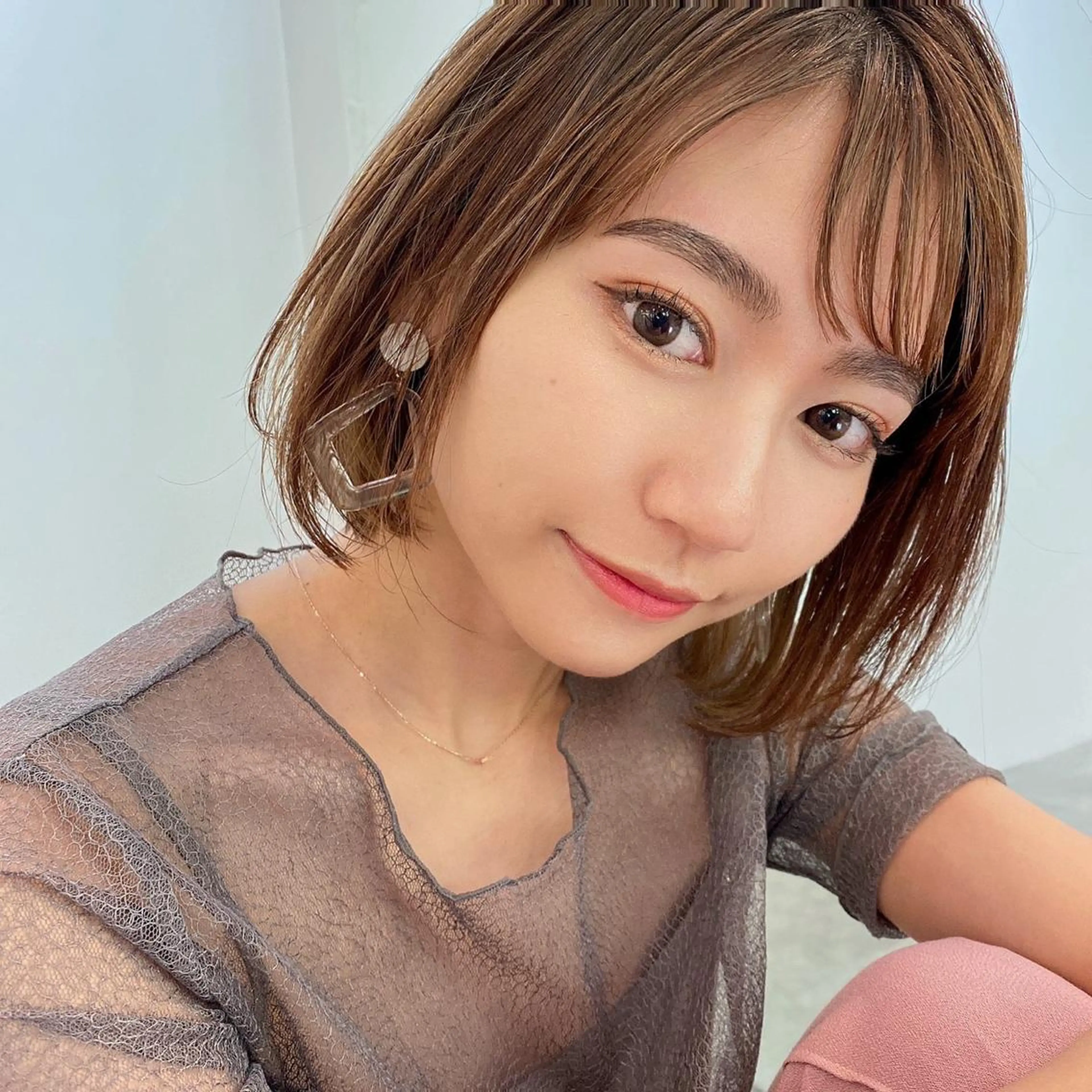 ミディアム カラー カット ヘアカラー トリートメント ツキノキ ミナのヘアスタイル