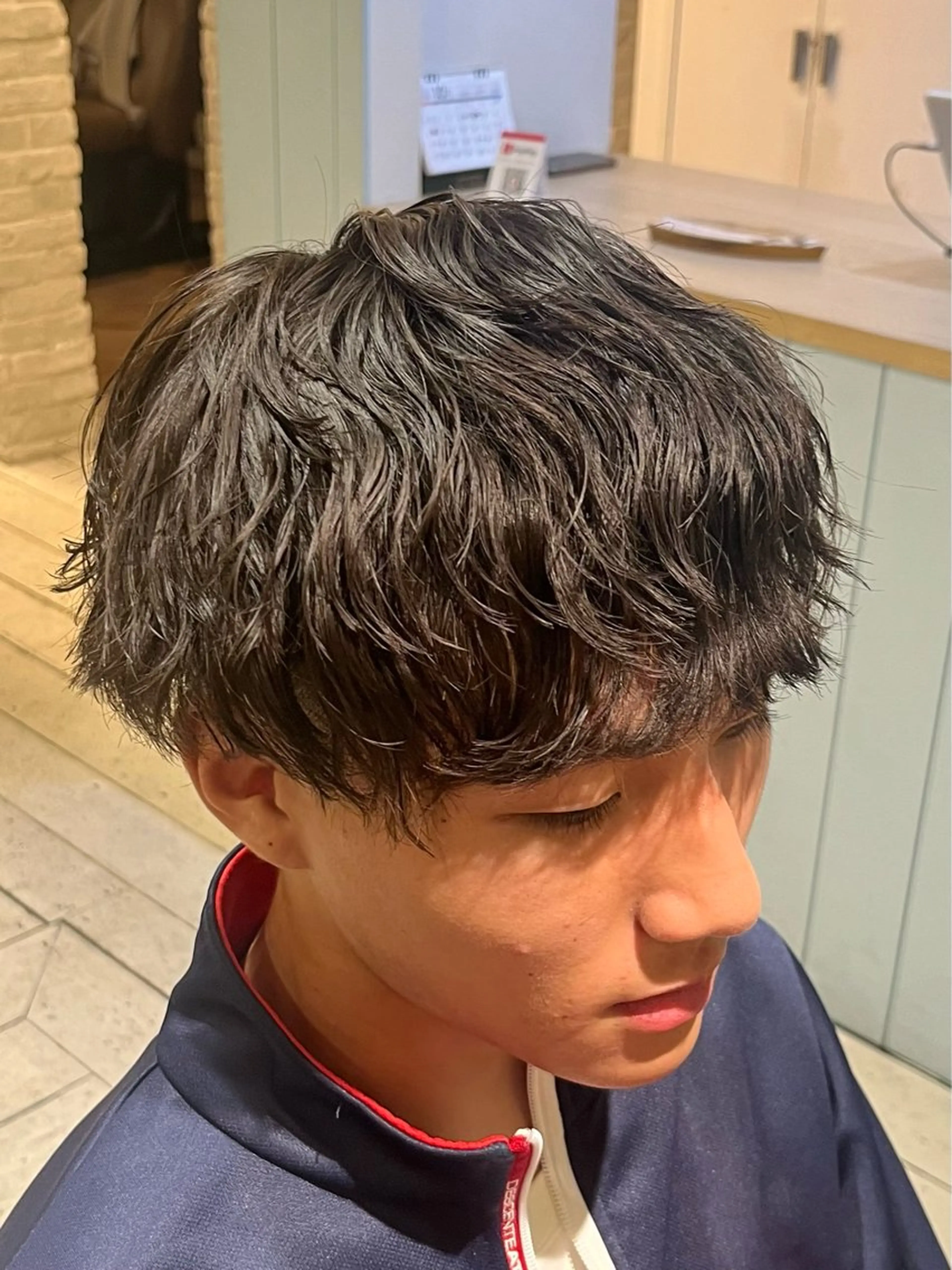 パーマ メンズ メンズパーマ 学生（メンズ向け） 学生 BLUE       hair＆Life所属・メンズ特化 山崎  蓮のヘアスタイル