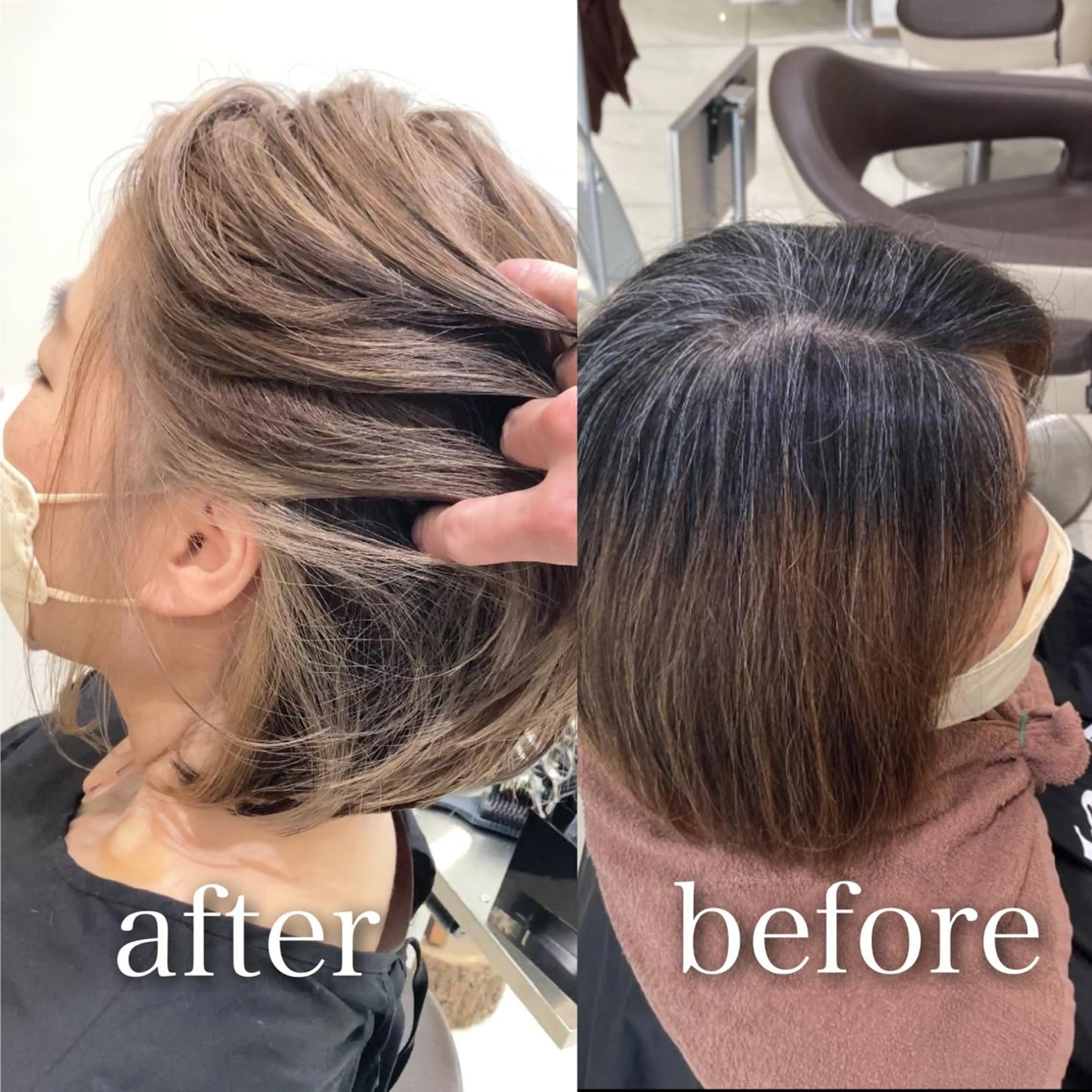 ショート カラー カット ヘアカラー 低ダメ高明度 低ダメ高明度ハイトンのヘアスタイル