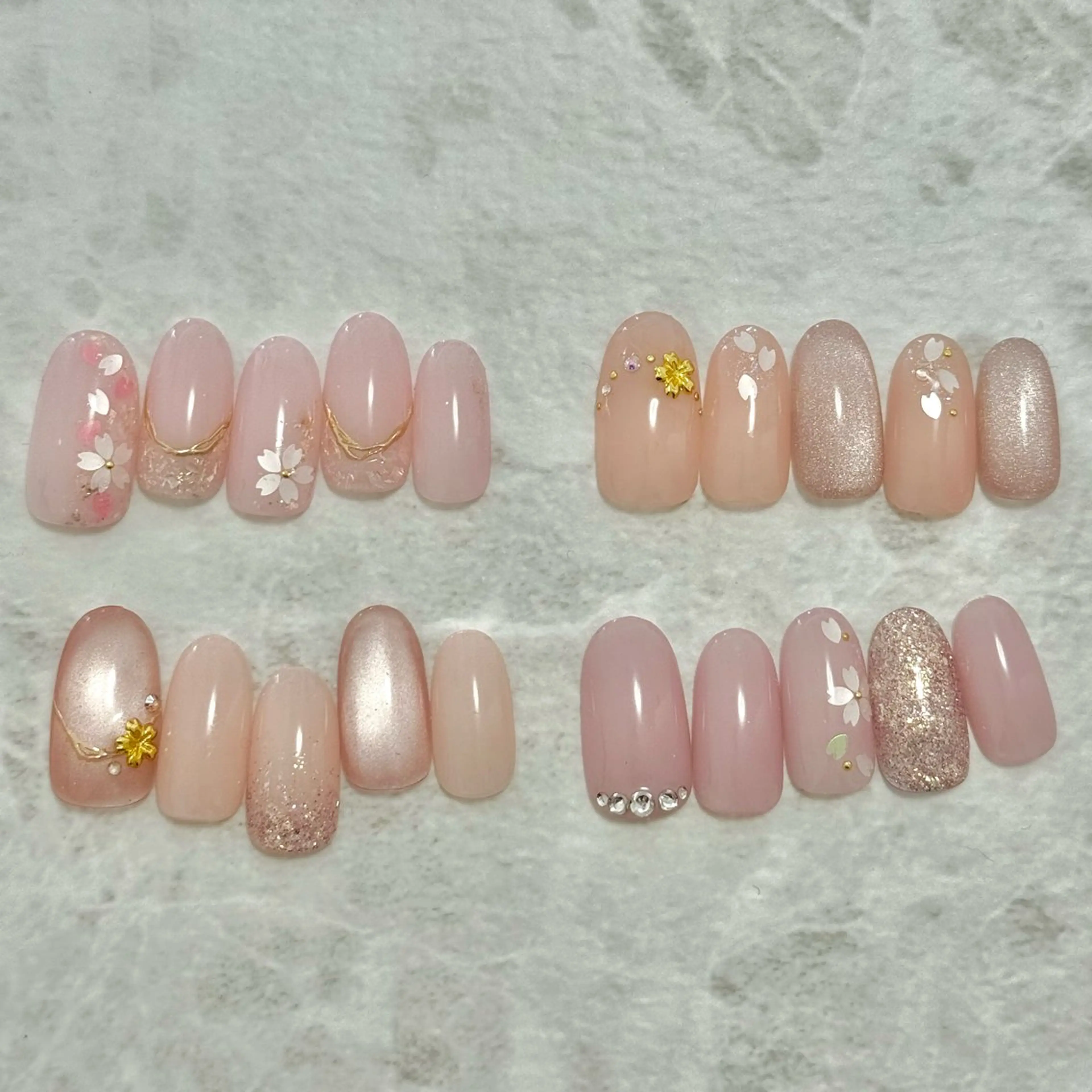 ネイル 桜ネイル 春ネイル ハンドネイル なが さきのネイルデザイン