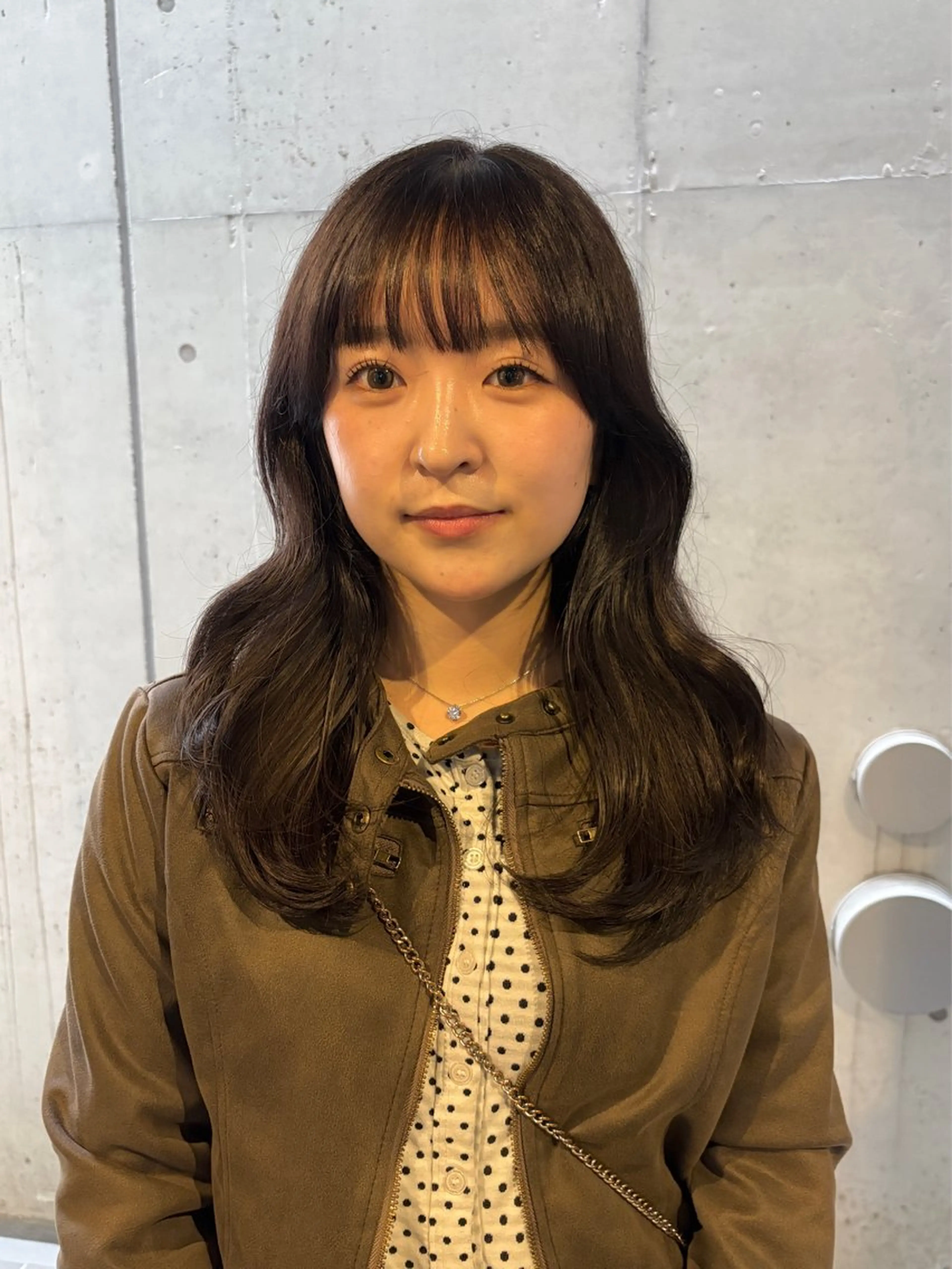 セミロング カラー カット ヘアカラー トリートメント 韓国ヘア/wカラー レイヤー/RIN🎀のヘアスタイル