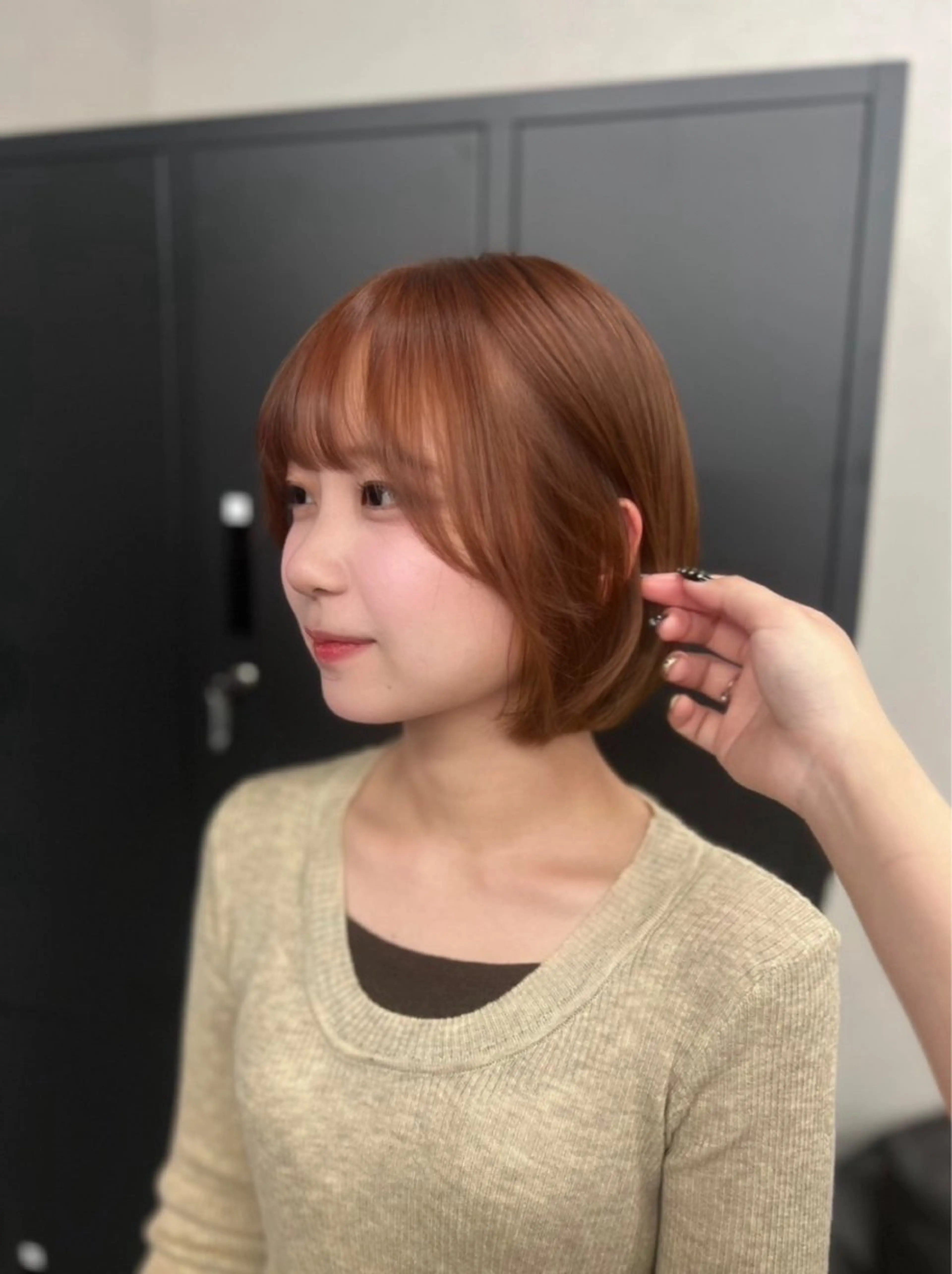 ショート カラー ブラウンカラー ピンクカラー ピンクブラウン ボブ ヘアカラー もも なのヘアスタイル