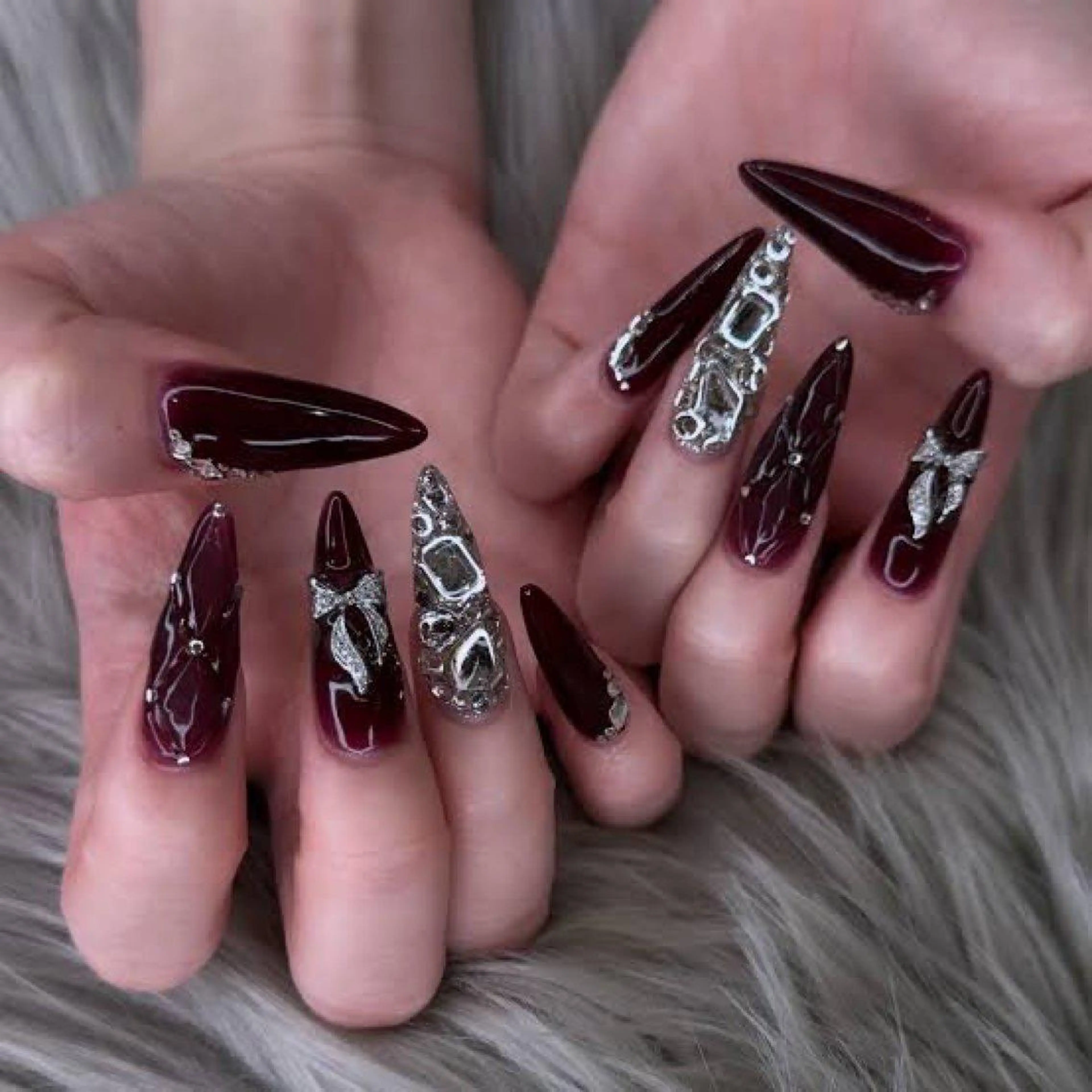 ネイル 長さ出し フレンチネイル グラデーション 卒業式 マグネットネイル ハンドネイル MIHANA HIKARIのネイルデザイン