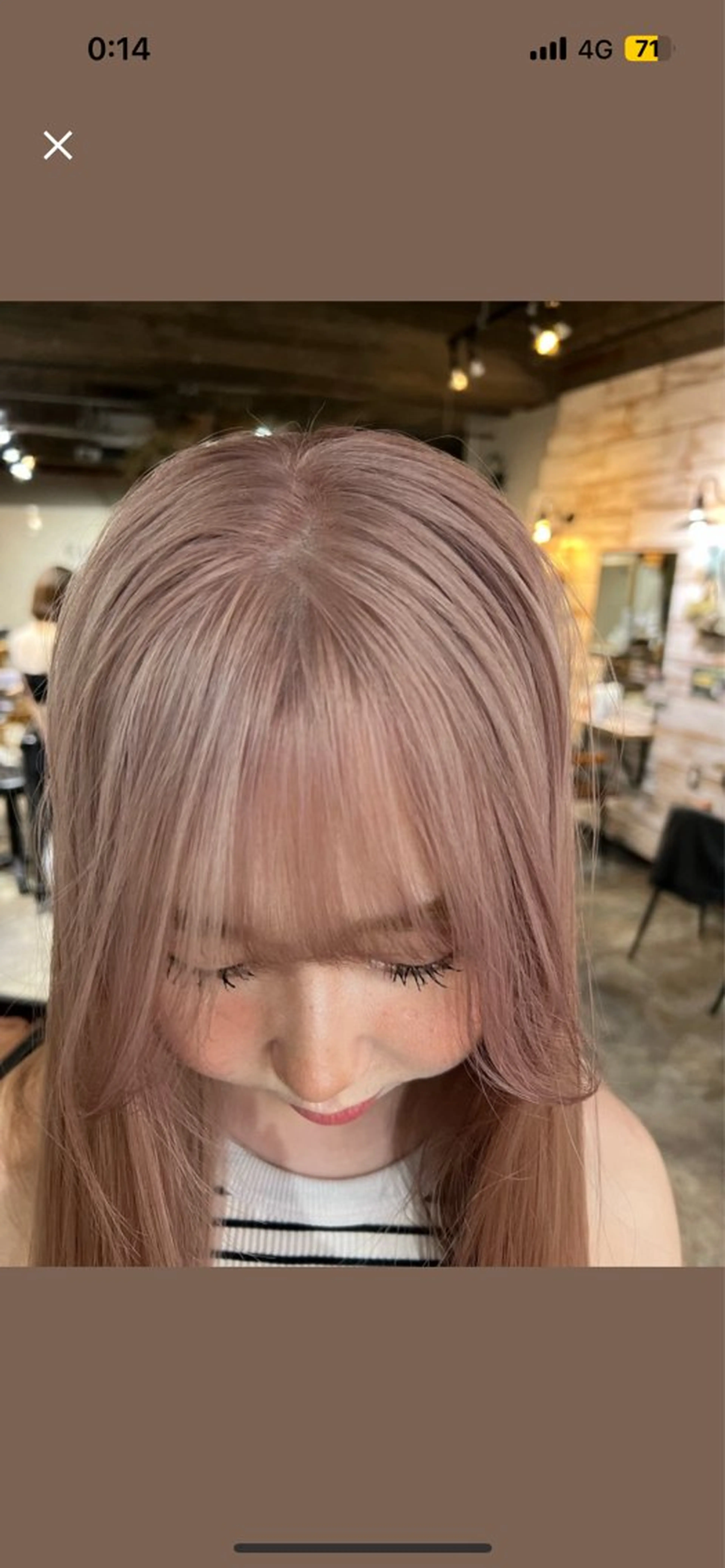 ミディアム カラー カット ヘアカラー トリートメント ツキノキ ミナのヘアスタイル