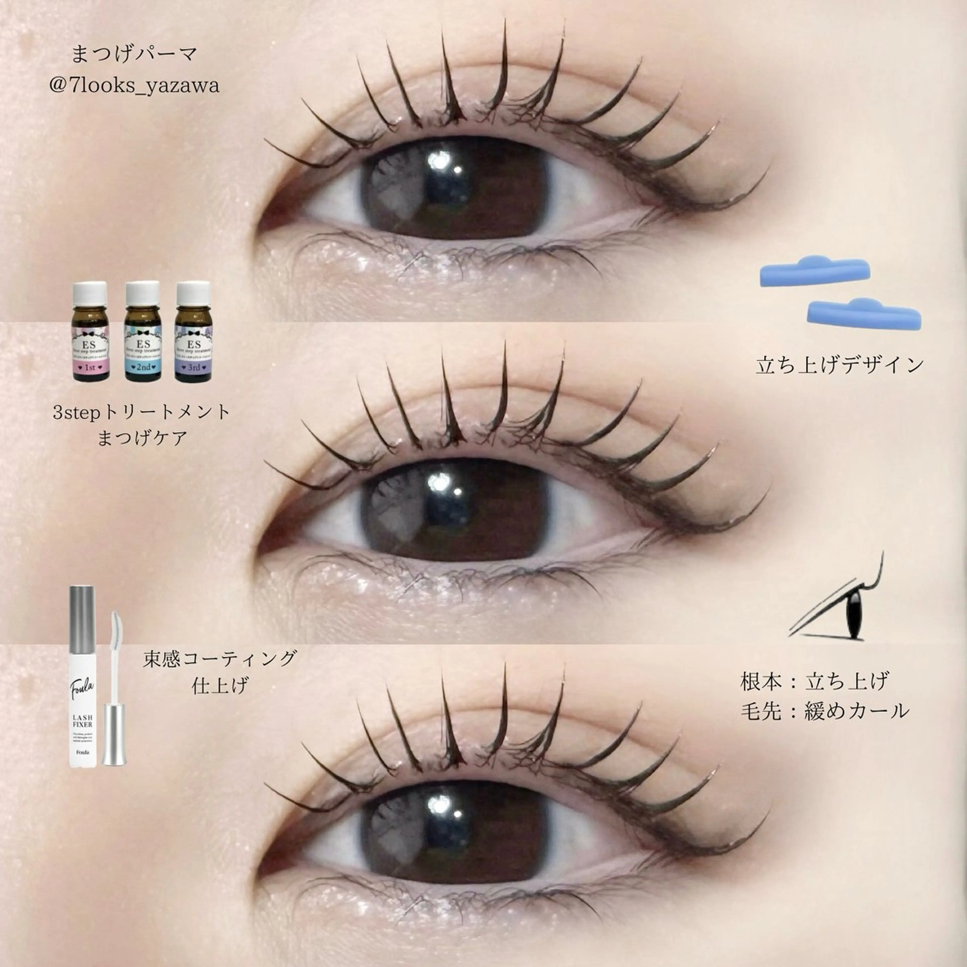 マツエク・マツパ 束感まつ毛 ナチュラル まつげパーマ マツパ Annabeate 八王子店所属・eyelist harukaのマツエク・マツパデザイン