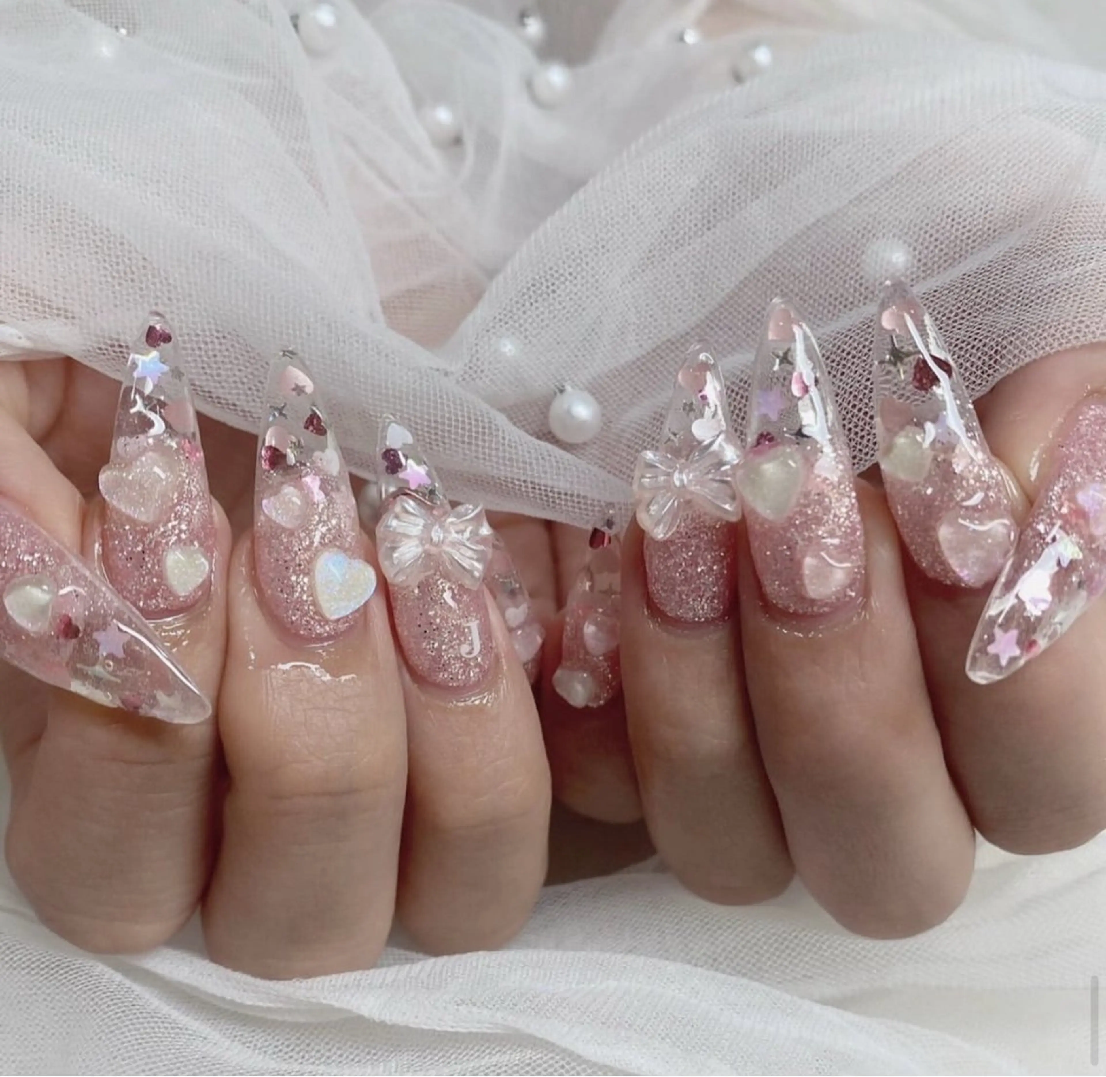 ネイル アートネイル フラワーネイル フレンチネイル ジェルネイル グラデーション ハンドネイル Ryu Nail NekoChanのネイルデザイン