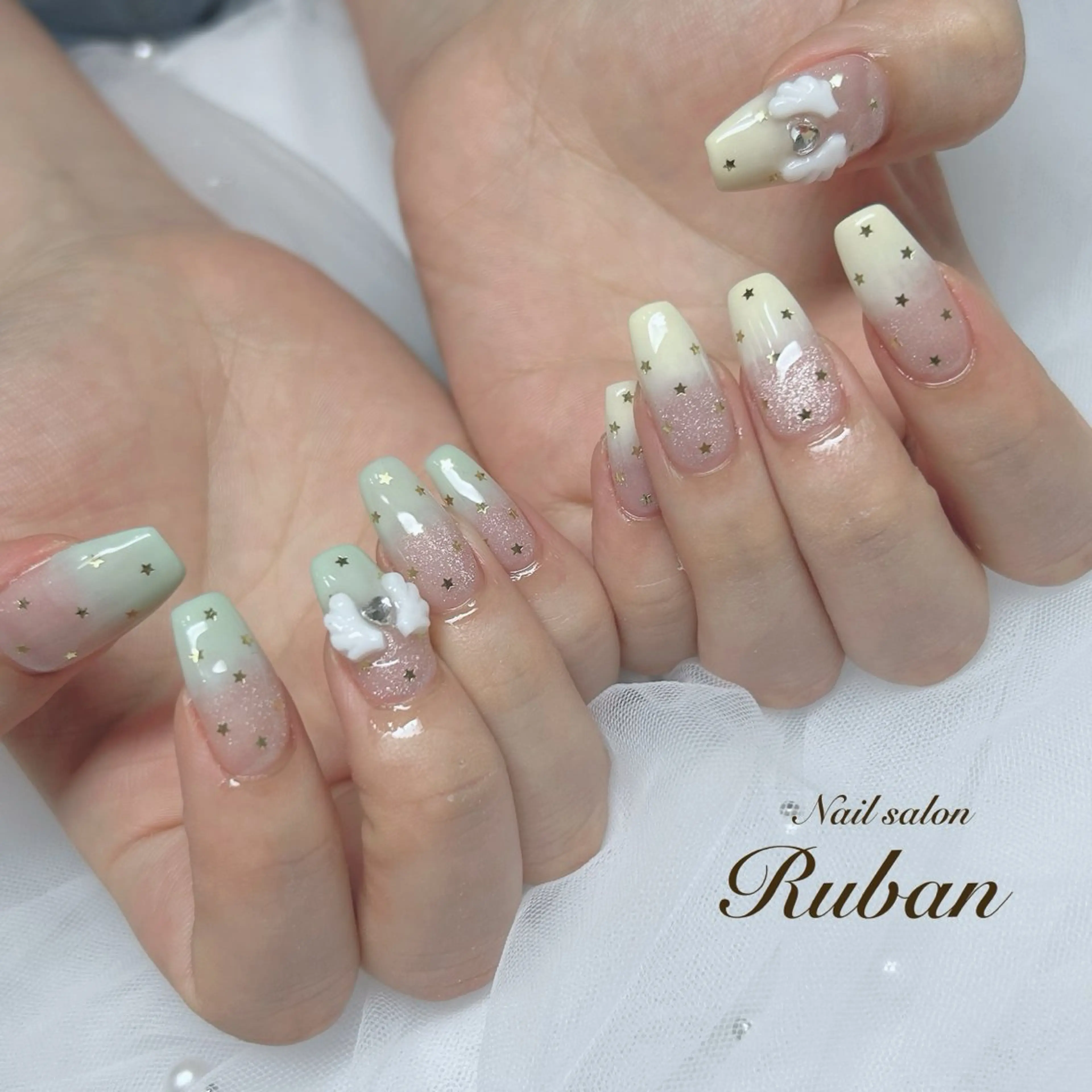 ネイル アートネイル グラデーション 持ち込み Nail salon Rubanのネイルデザイン