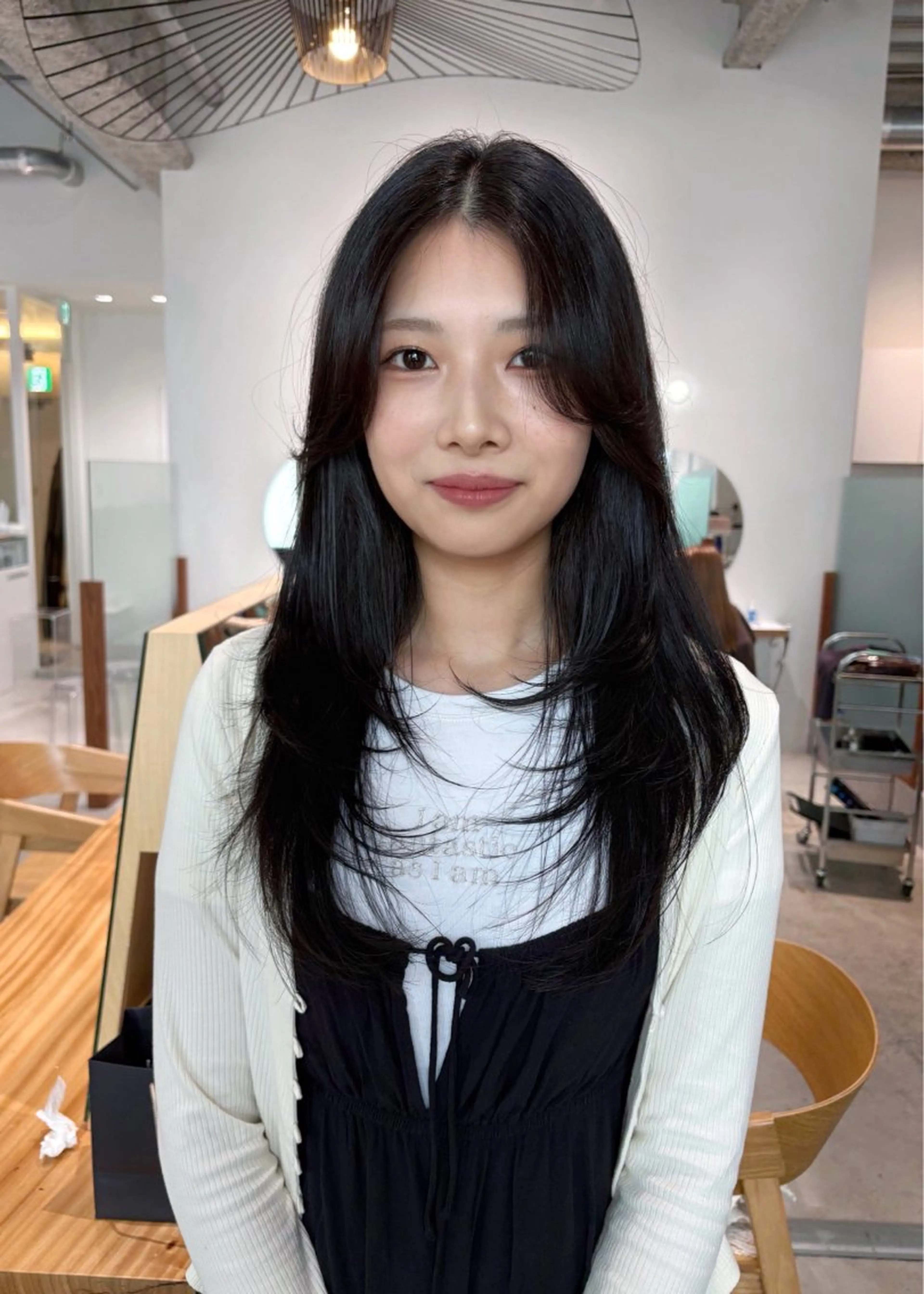 ロング カラー カット ヘアカラー トリートメント 🎀優姫 🎀  韓国レイヤーのヘアスタイル