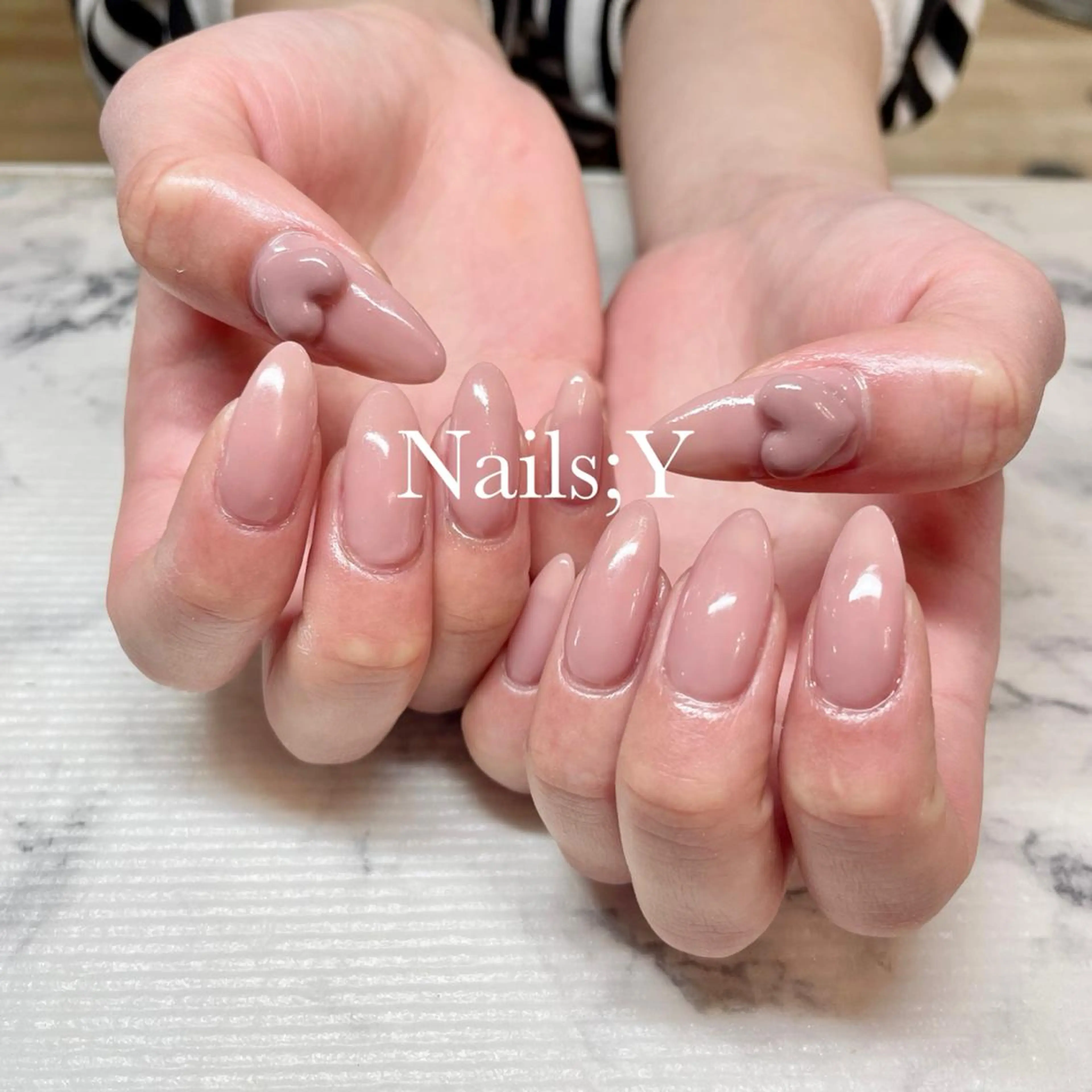 ネイル 長さ出し フットネイル ジェルネイル パラジェル バレンタイン yo koのネイルデザイン