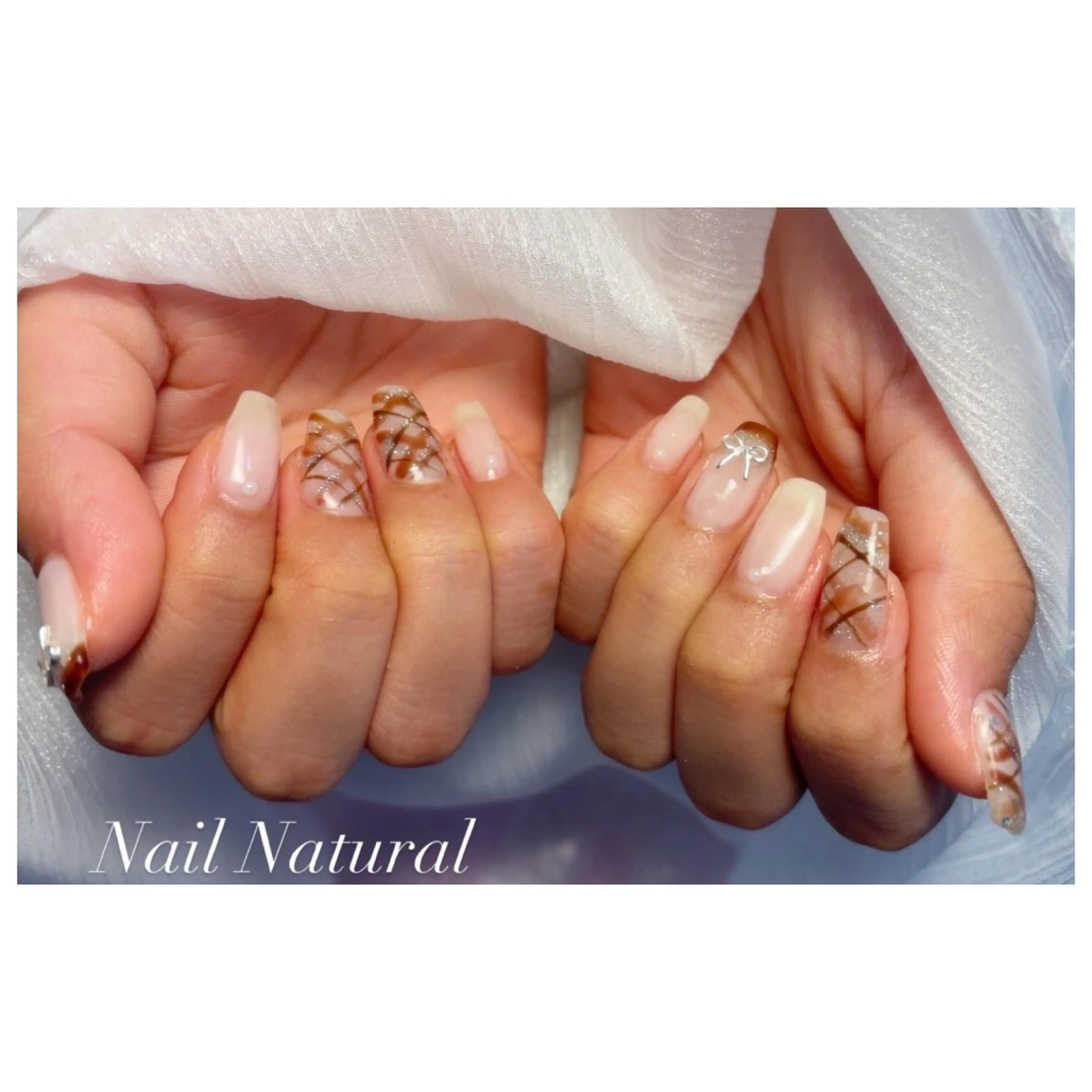 ネイル フラッシュネイル フットネイル フレンチネイル ジェルネイル ガラスフレンチ ハンドネイル Nail salon Natulalのネイルデザイン