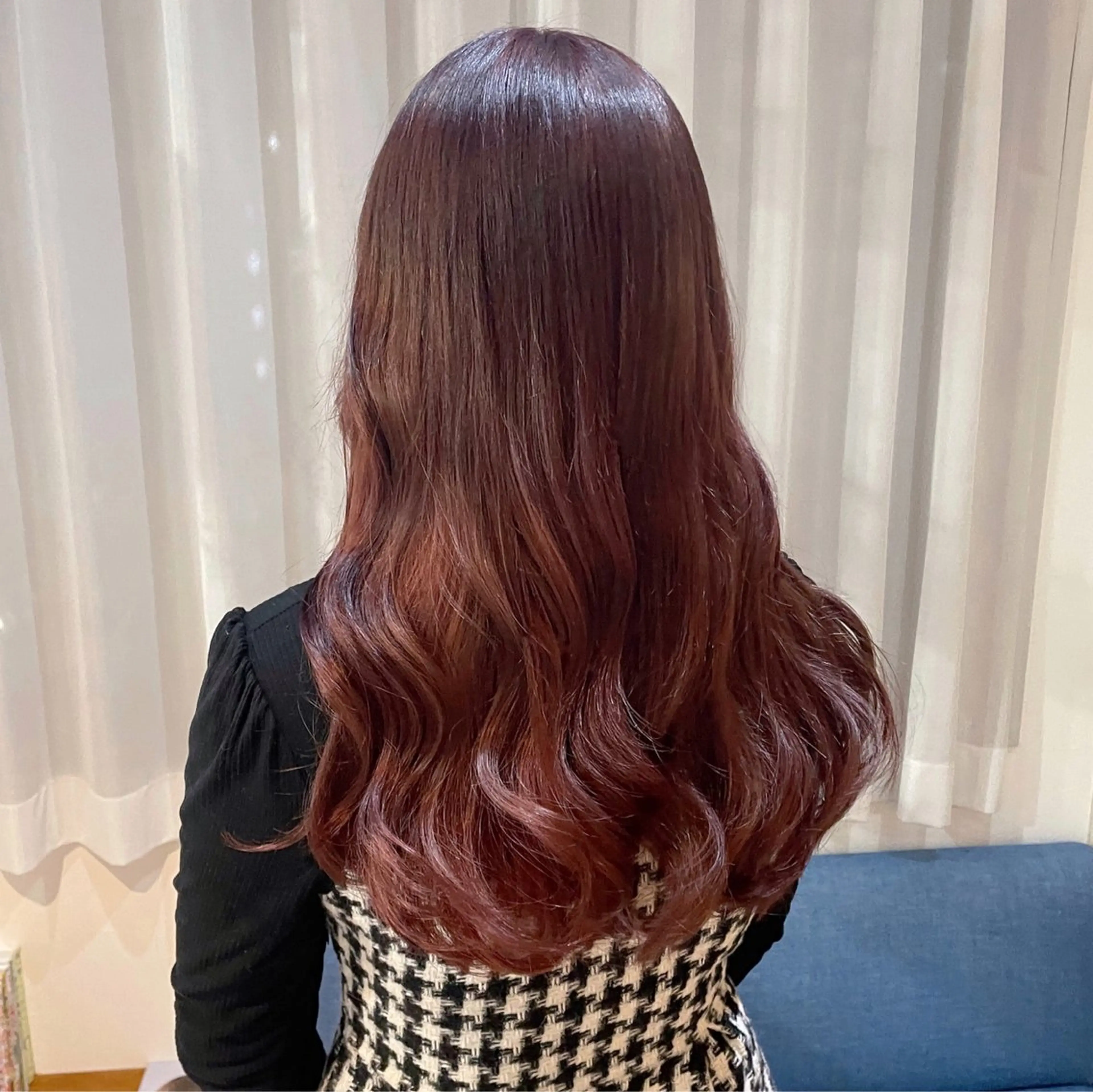 セミロング カラー ヘアアレンジ ブリーチ ピンクカラー カット ヘアカラー トリートメント なつき/艶ピンク/ girly hairのヘアスタイル