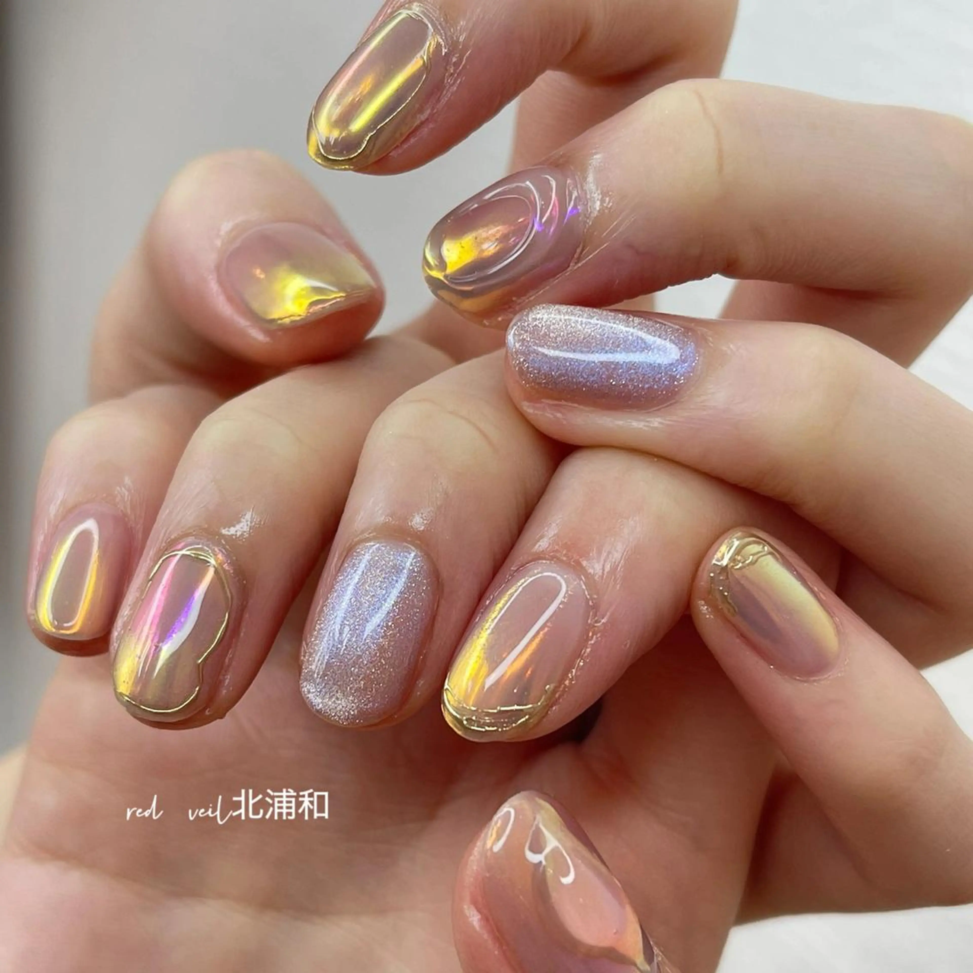 ミディアム ネイル ハンドネイル 長さ出し専門 nynaのネイルデザイン