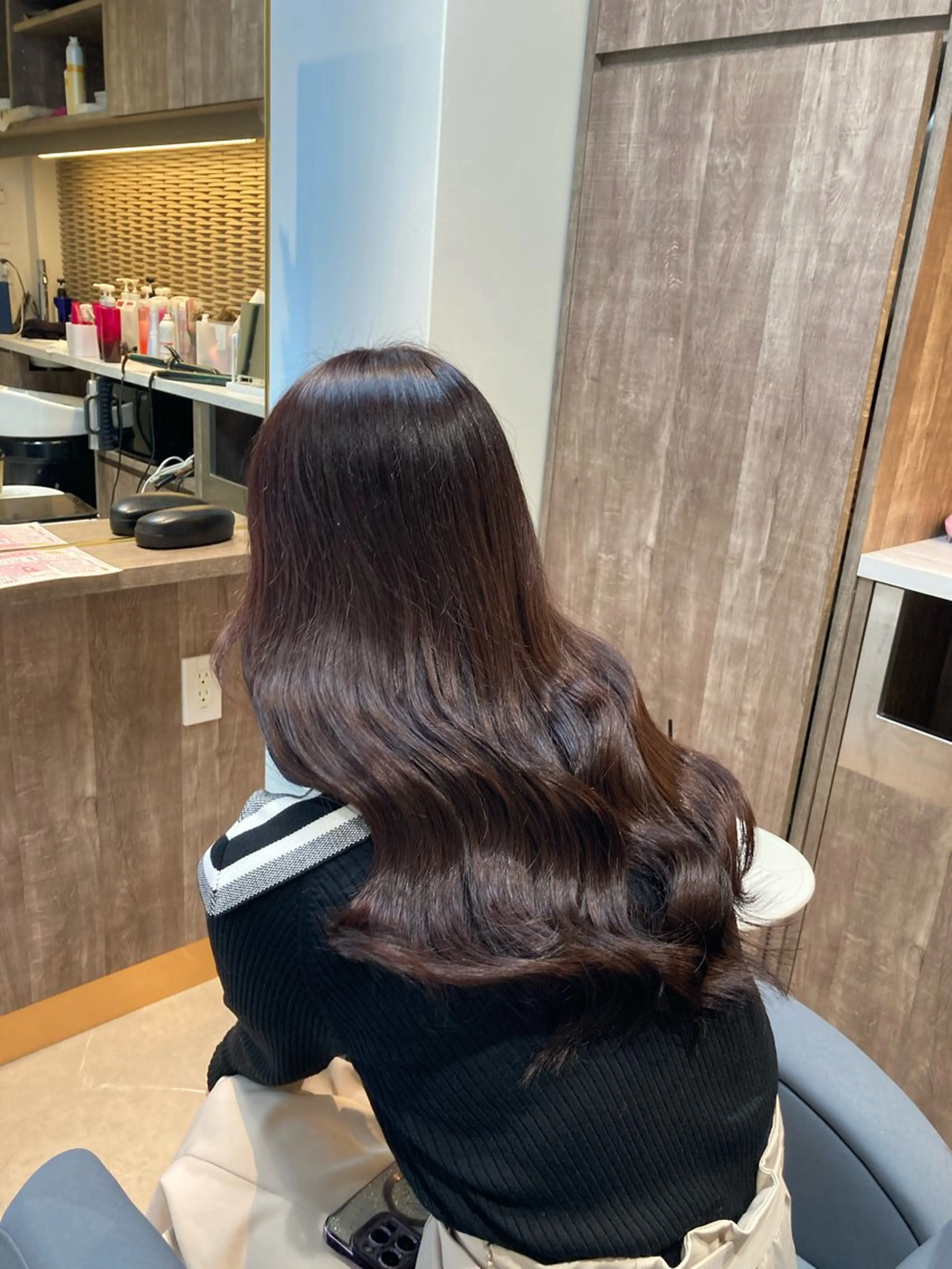 ロング カラー ブラウンカラー ピンクカラー ピンクブラウン ヘアカラー ピンクカラー🎀 米津 美佑のヘアスタイル