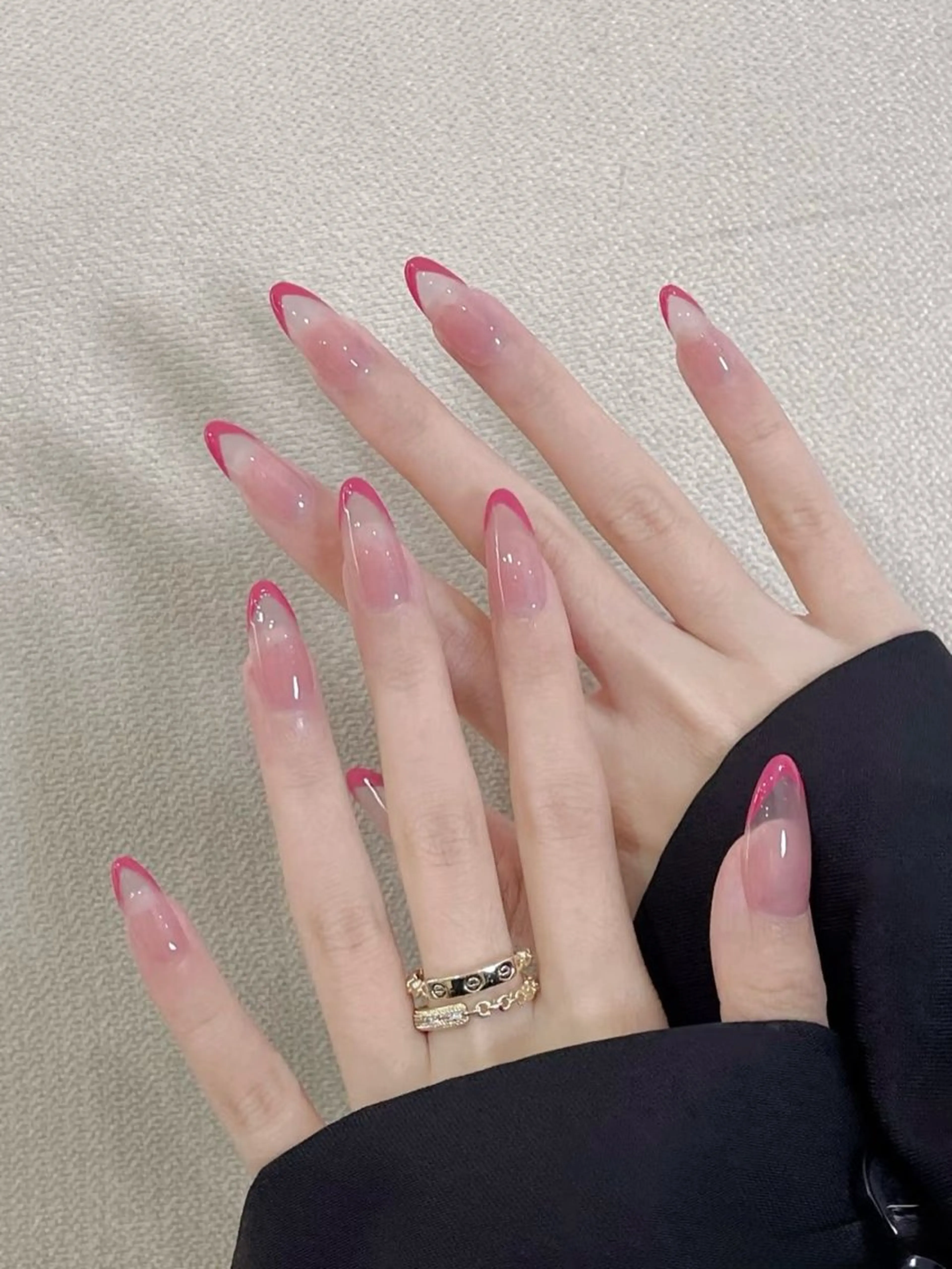 ネイル 長さ出し フレンチネイル グラデーション 卒業式 マグネットネイル ハンドネイル MIHANA NAILのネイルデザイン